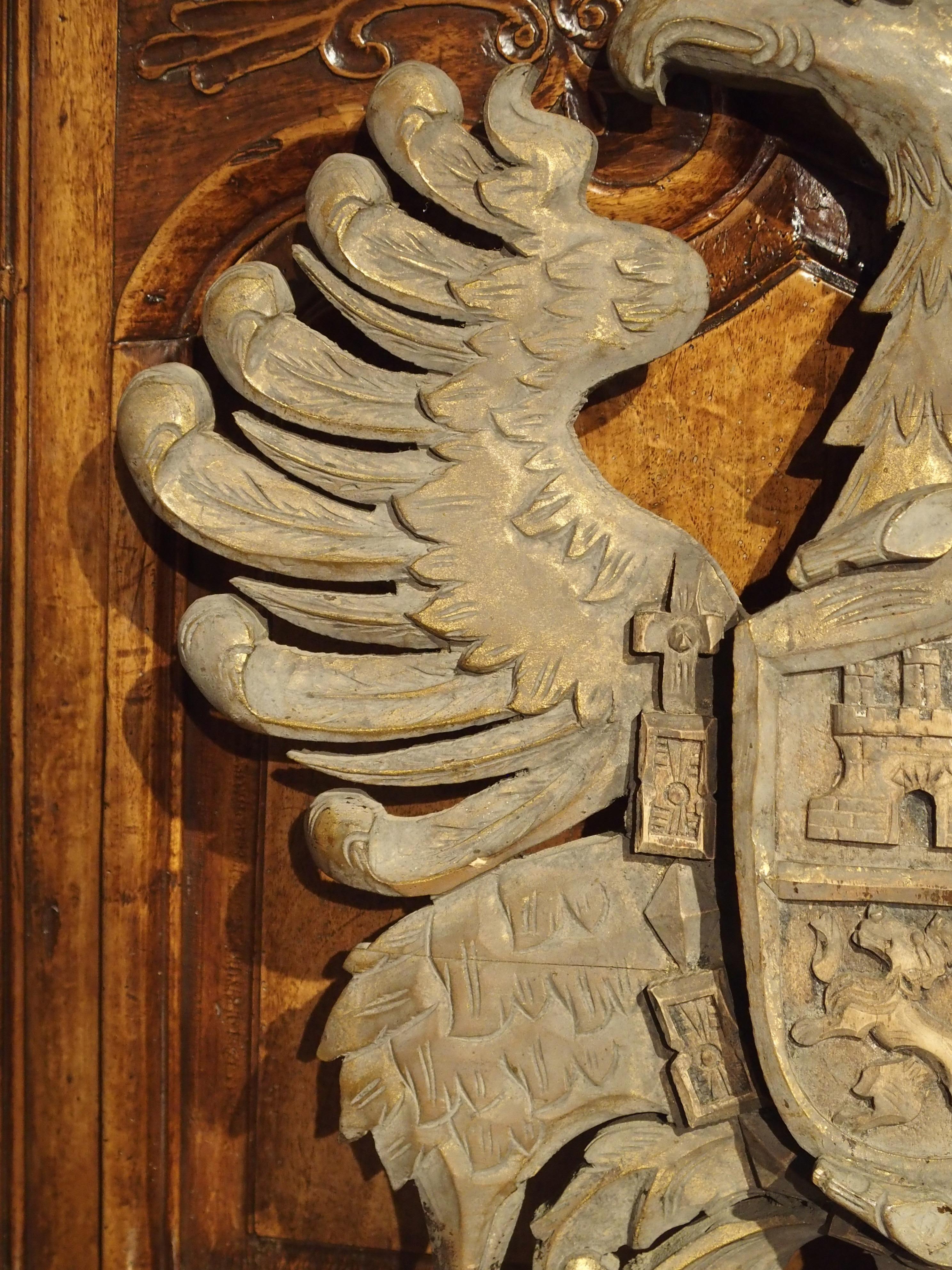 Spanish Antique Carved and Gilded Coat of Arms of Toledo Spain, circa 1900