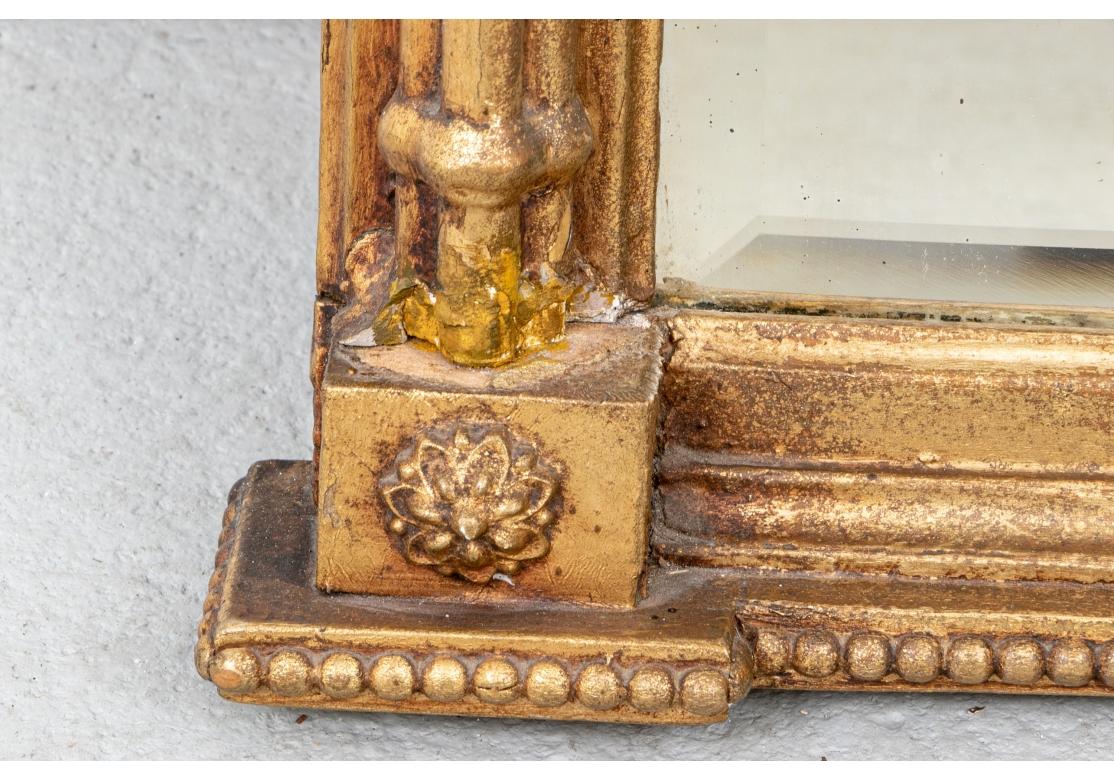 Antique Carved And Gilt Three Part Over-The-Mantel Mirror For Sale 5