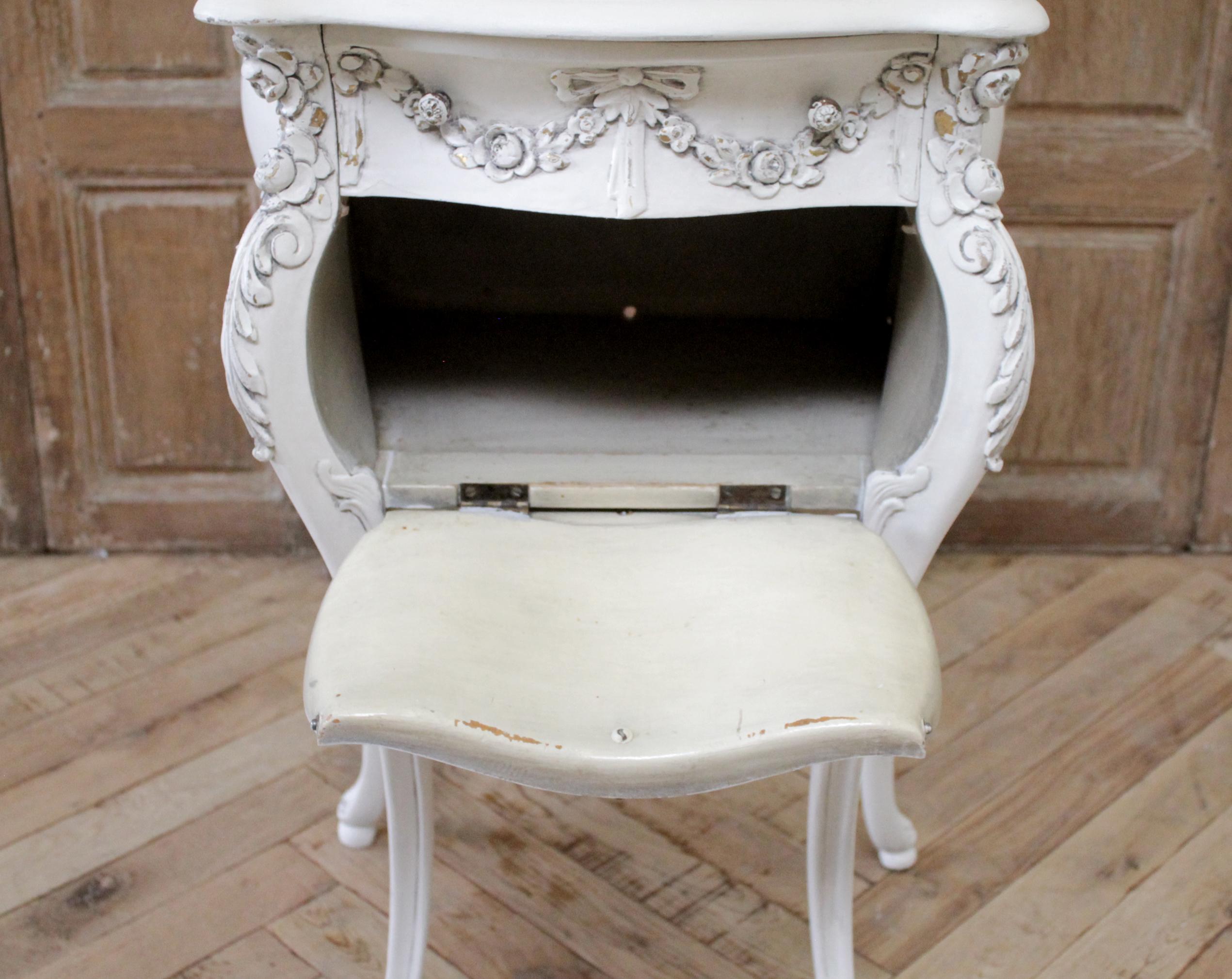 Antique Carved and Painted Nightstand by Louis Bulloni 7