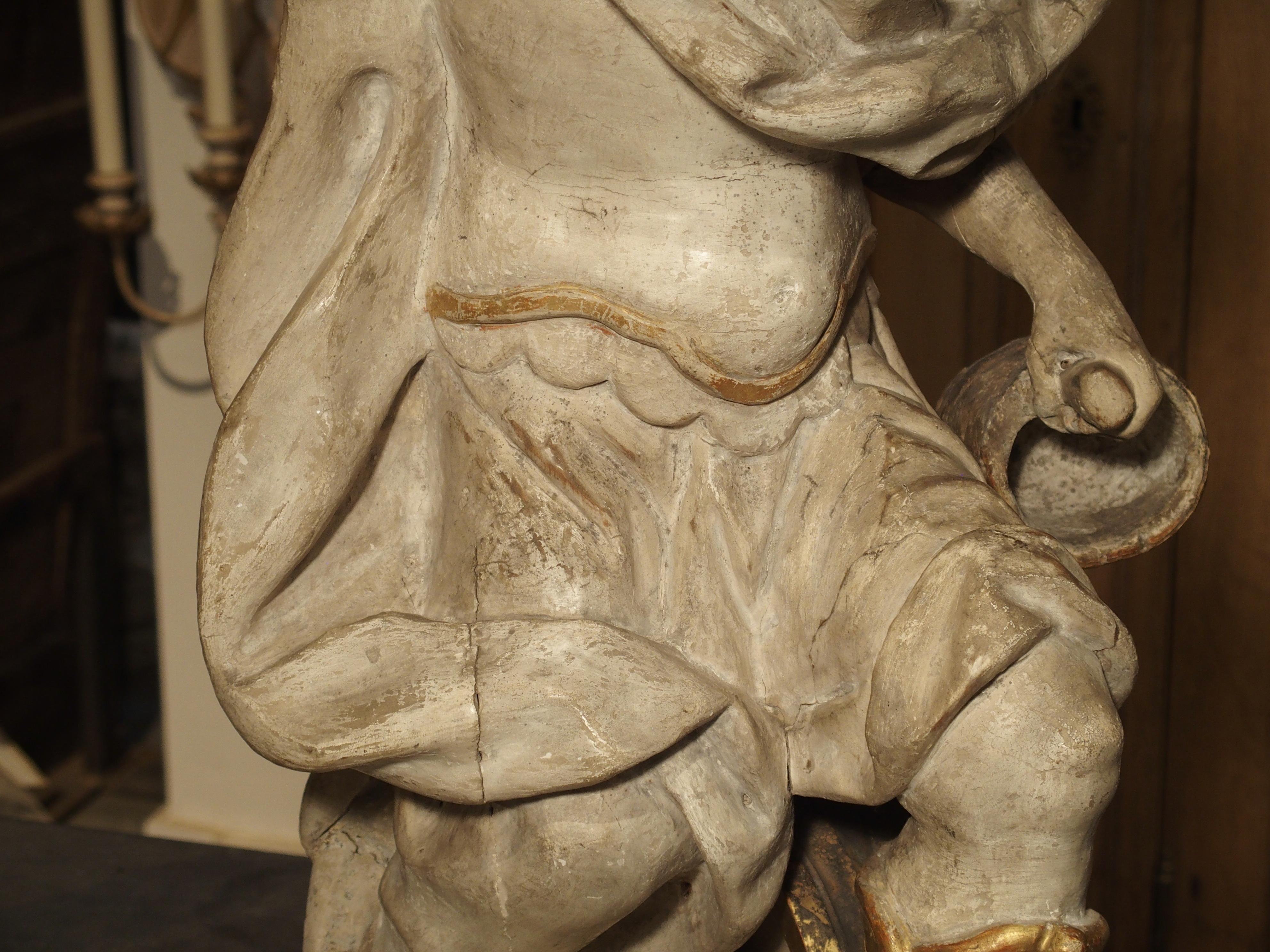 Statue ancienne sculptée et peinte de St. Florian:: Autriche:: vers 1700 en vente 12