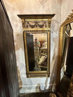 Antique Carved and Painted Swedish Neo-Classical Mirror