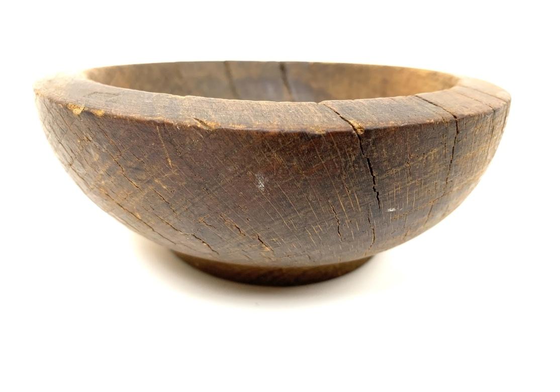 XIXe siècle Bol et cuillère anciens en bois sculpté et tourné en vente