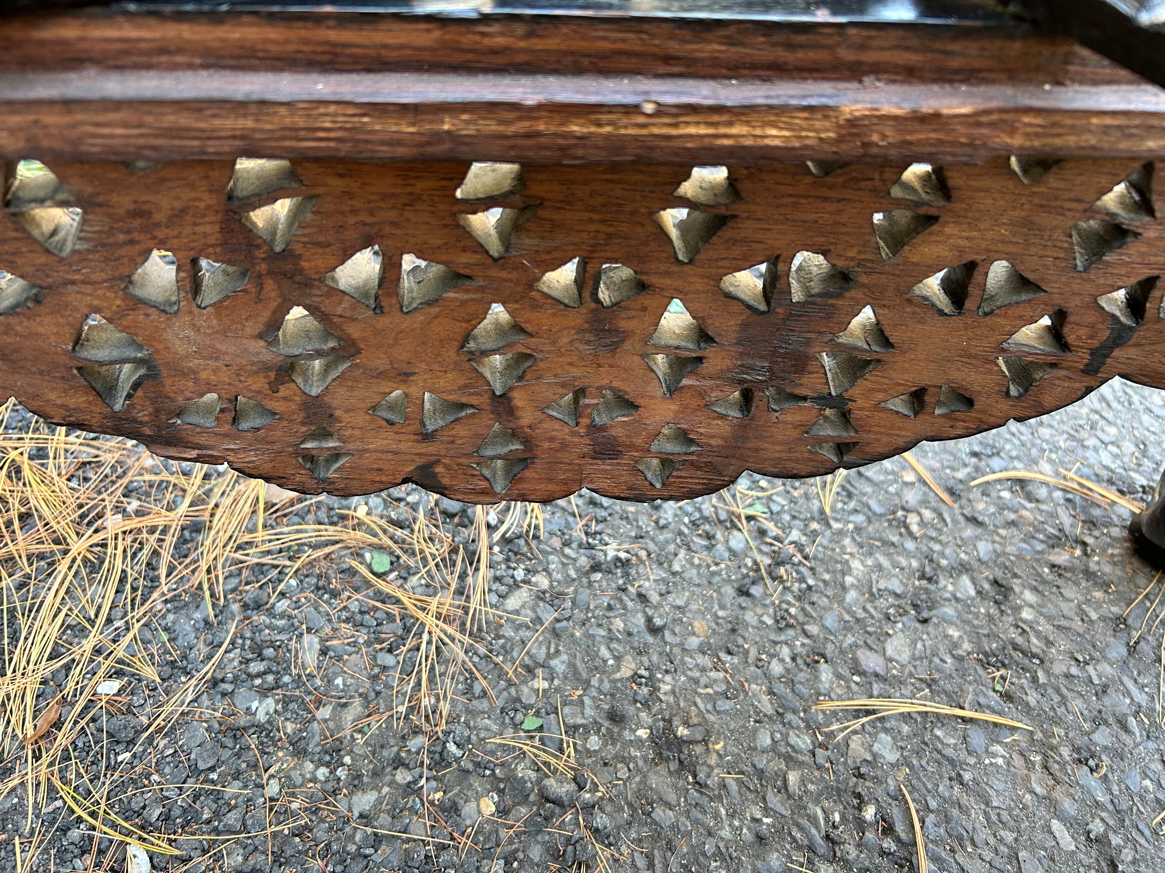 Antique Carved Anglo-Indian Rosewood Ottoman Down Filled Cushion Victorian For Sale 5