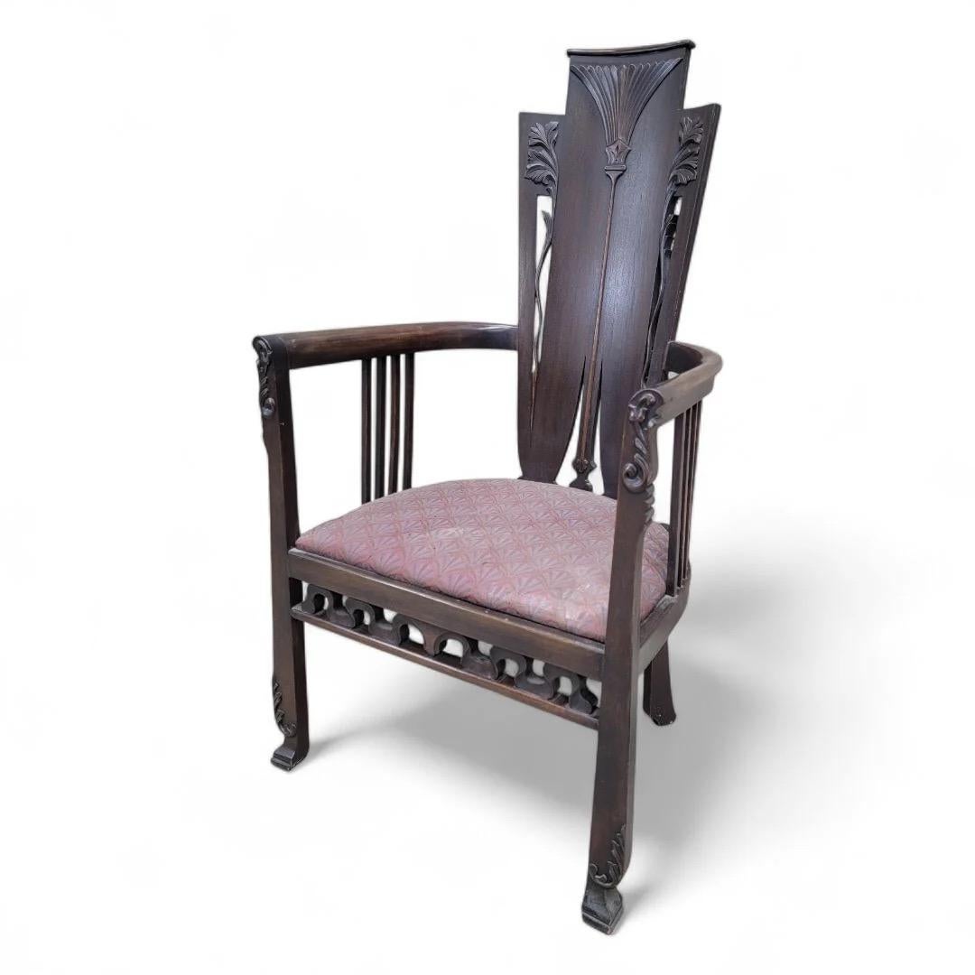 Unknown Antique Carved Armchair For Sale