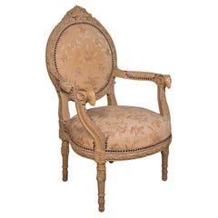 Used Carved Armchair, French, Show Frame, Fauteuil Chair, Victorian, C.1870