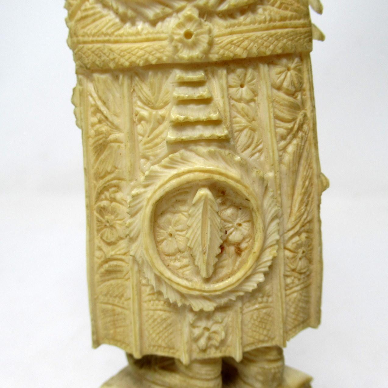 Figura Antigua de Hueso de Indochina Dignatario Masculino de Madera Dura  Siglo XIX Chino en venta 3