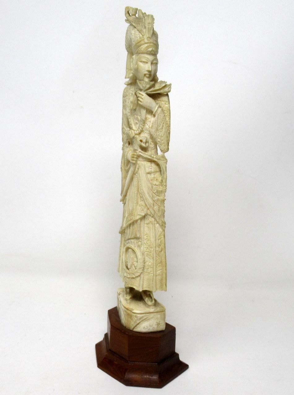 Antike Knochenfigur aus Indochina Männlicher Würdenträger Hartholz 19. Jahrhundert Chinesisch (Spätviktorianisch) im Angebot