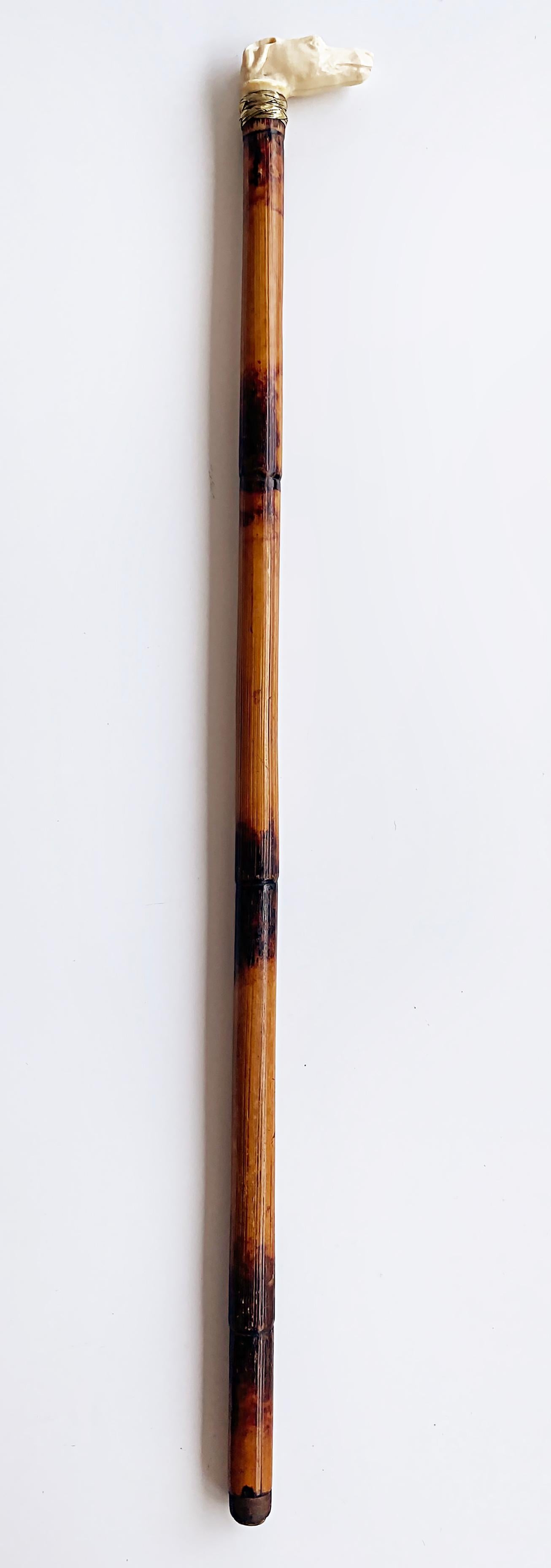 antique bamboo walking stick