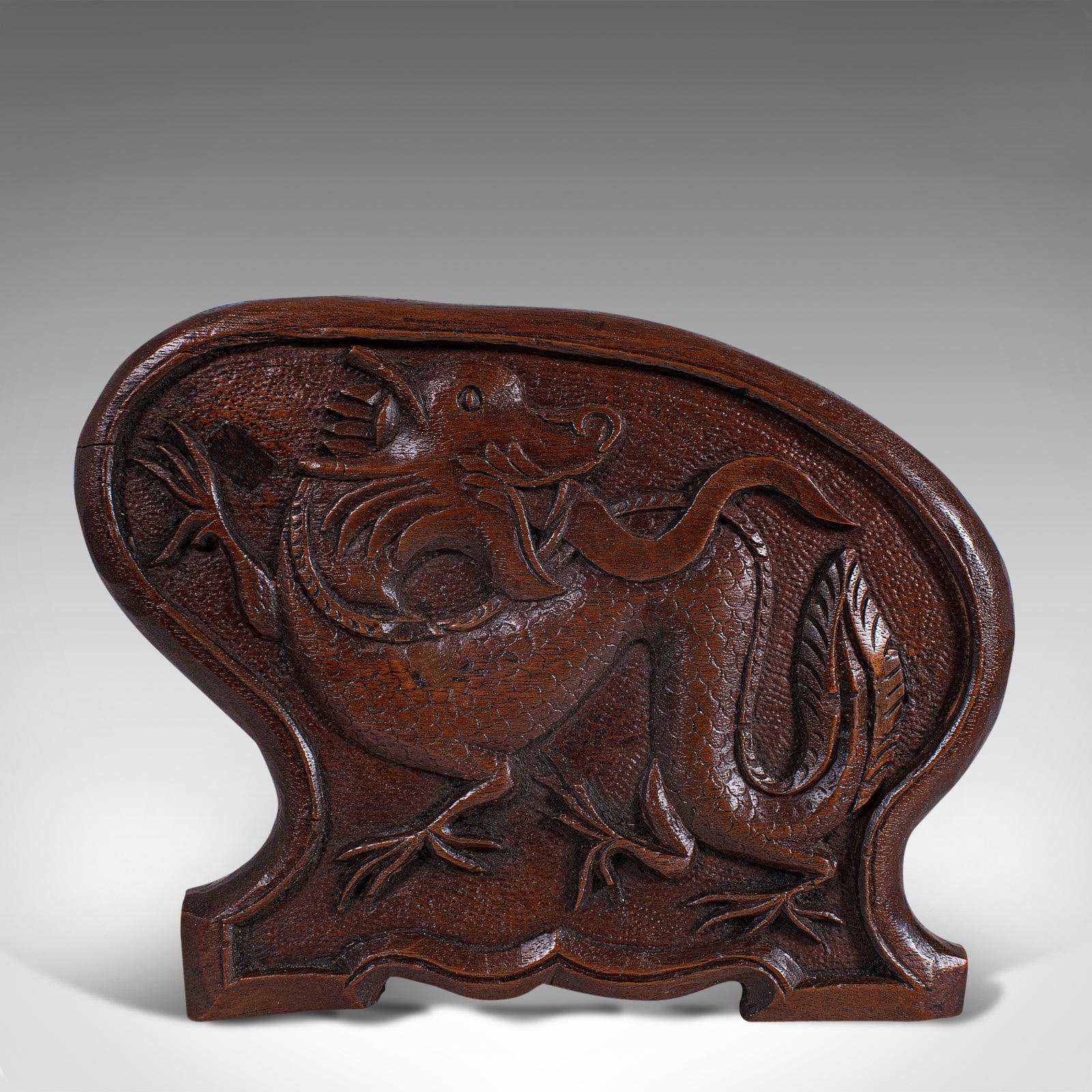 Antique Carved Book Stand, Oriental, Mahogany, Rack, Dragon Motif, 19th Century 5