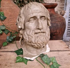 Antique Carved Bust of Euripides Tragedian