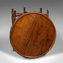 Antique Carved Campaign Table, Anglo Indian, Folding, Colonial, Victorian, 1880