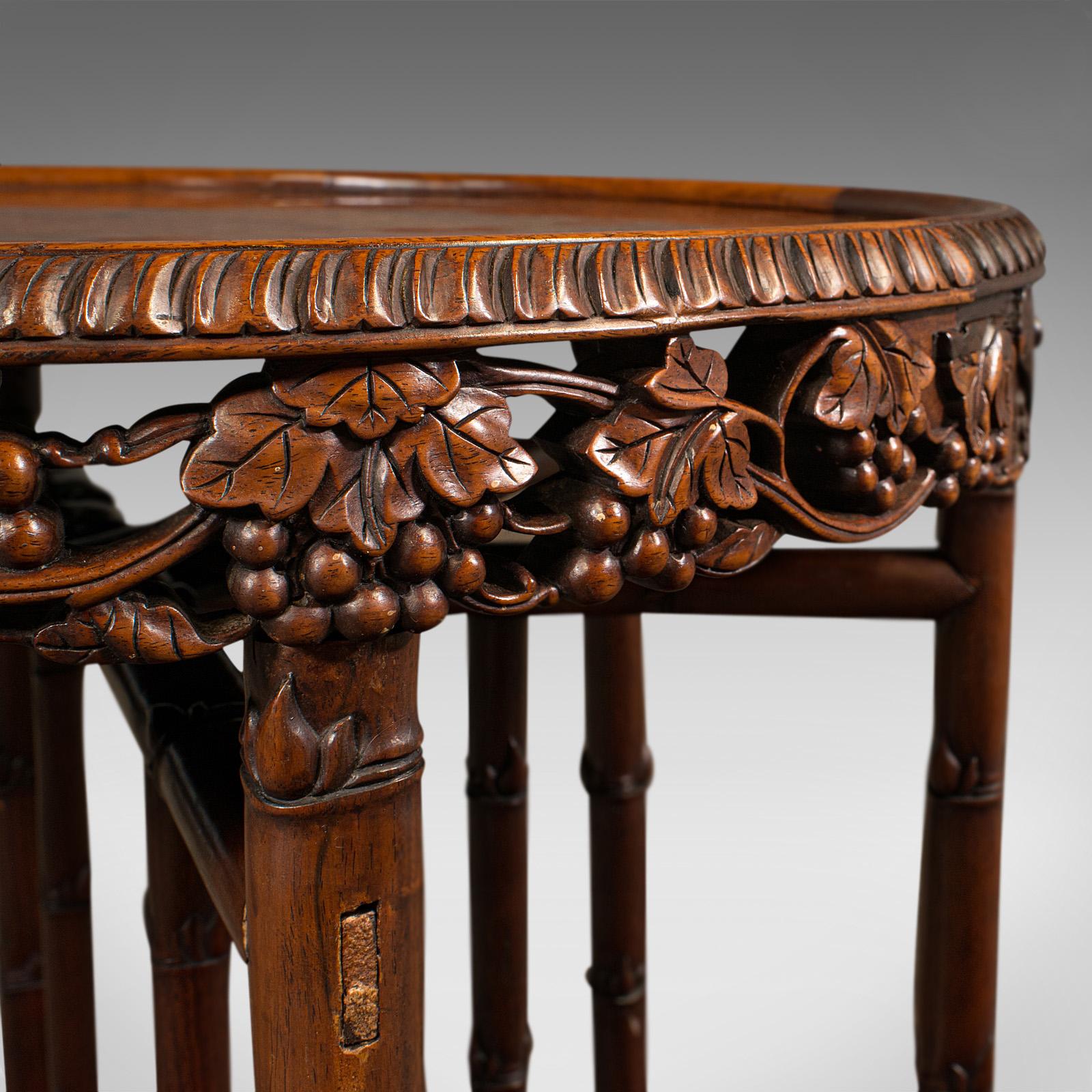 Antique Carved Campaign Table, Anglo Indian, Folding, Colonial, Victorian, 1880 2