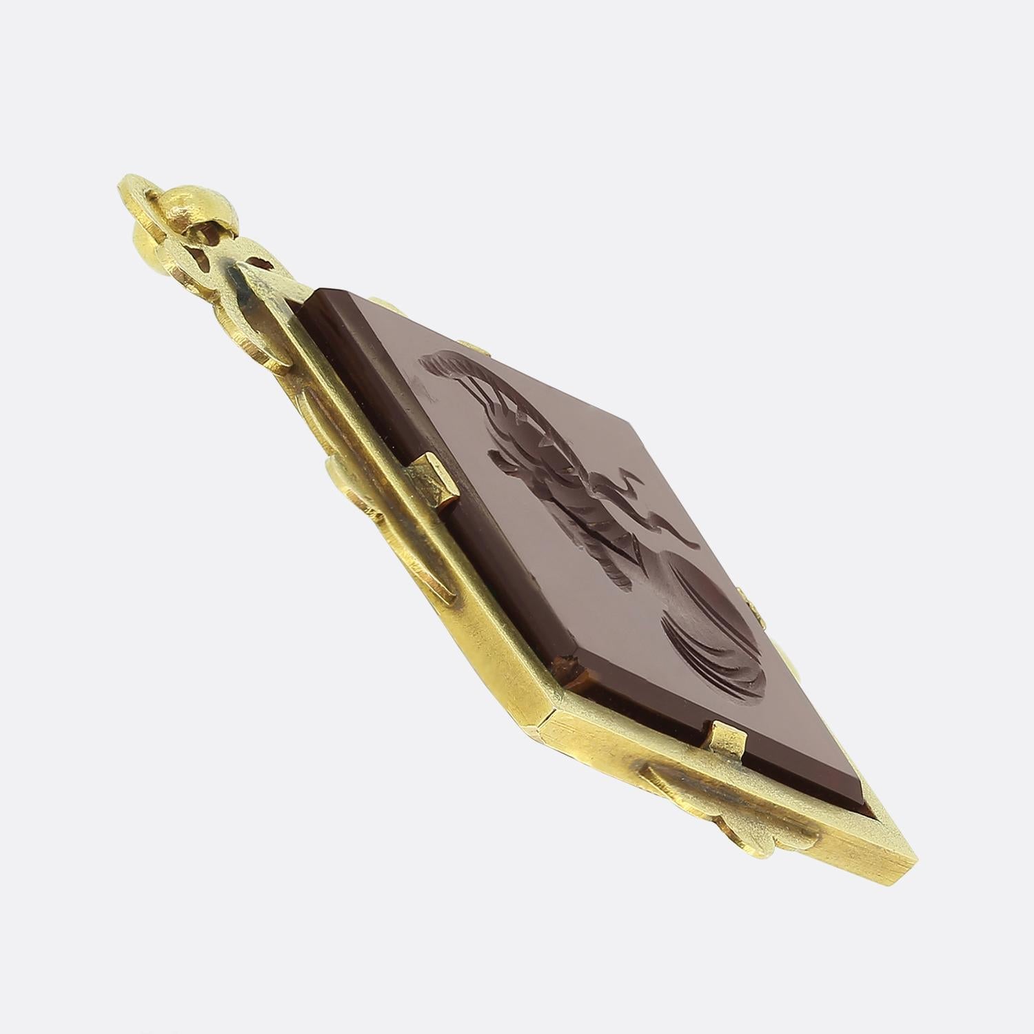 Antiker geschnitzter Karneol Centurion-Anhänger (Viktorianisch) im Angebot