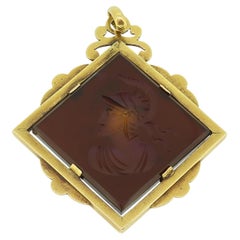 Antique Carved Carnelian Centurion Pendant