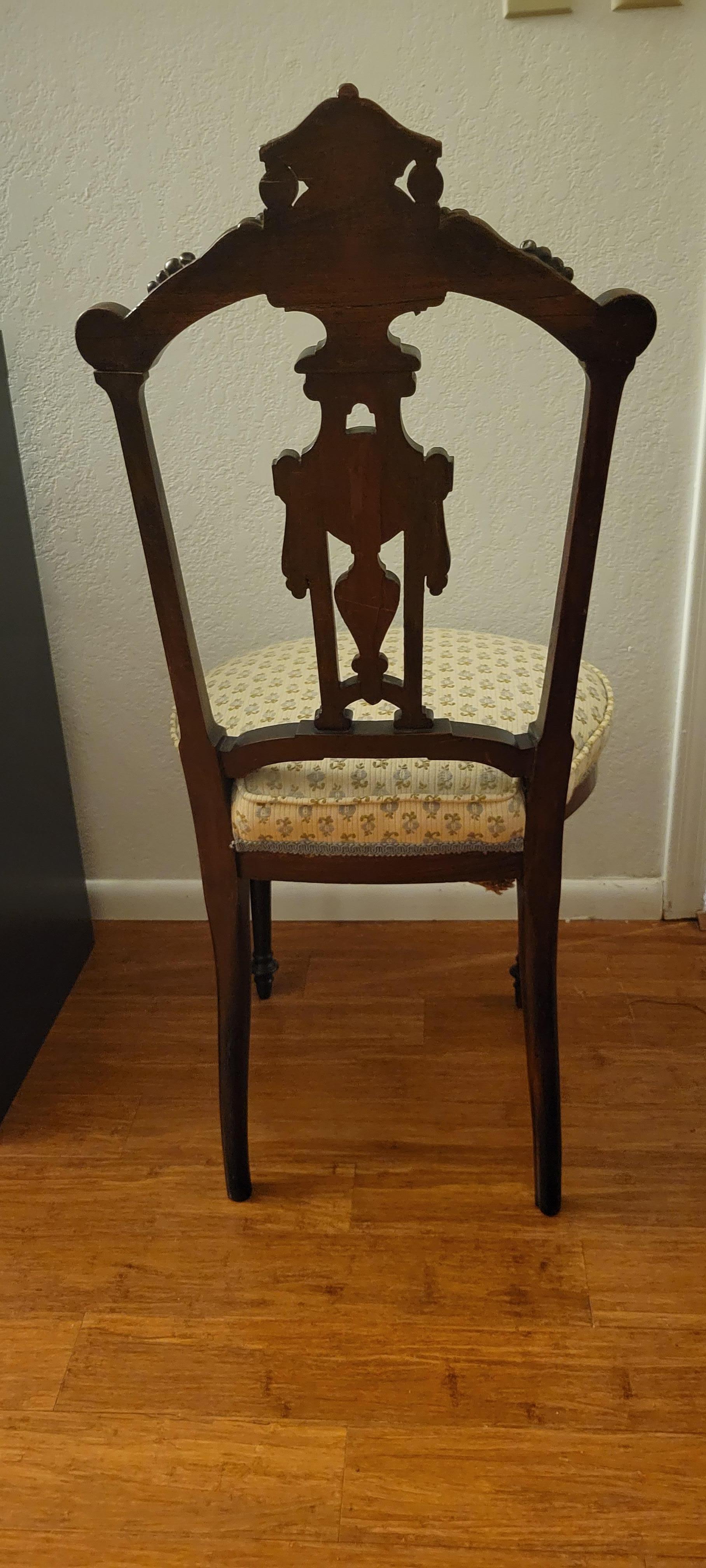 Early Victorian Antique French Chair with Limoges Medallion  For Sale