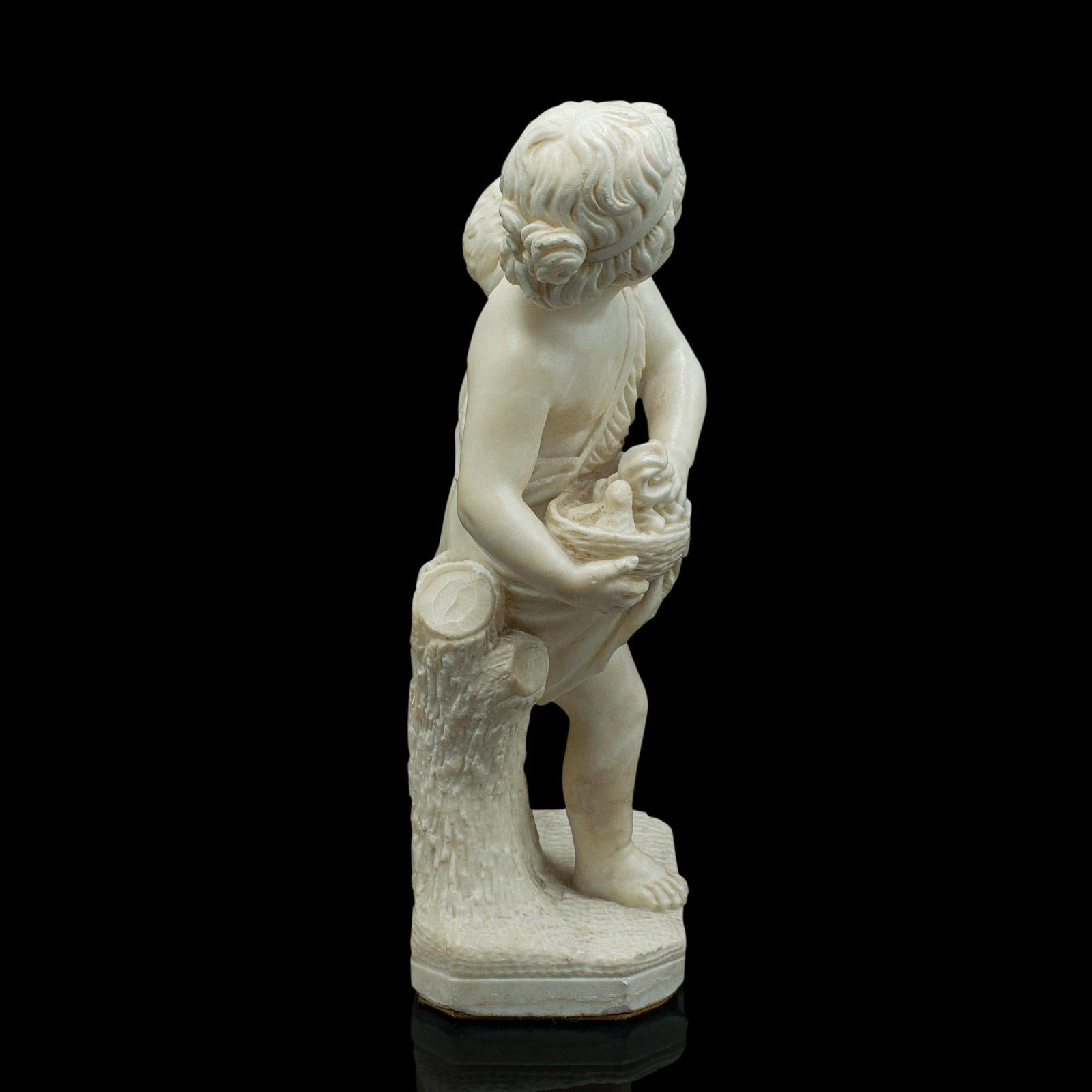 Antique Carved Cherub Figure, Italian, Marble, Putto, After Franchi, Victorian In Good Condition In Hele, Devon, GB