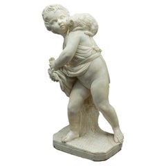 Antique Carved Cherub Figure, Italian, Marble, Putto, After Franchi, Victorian