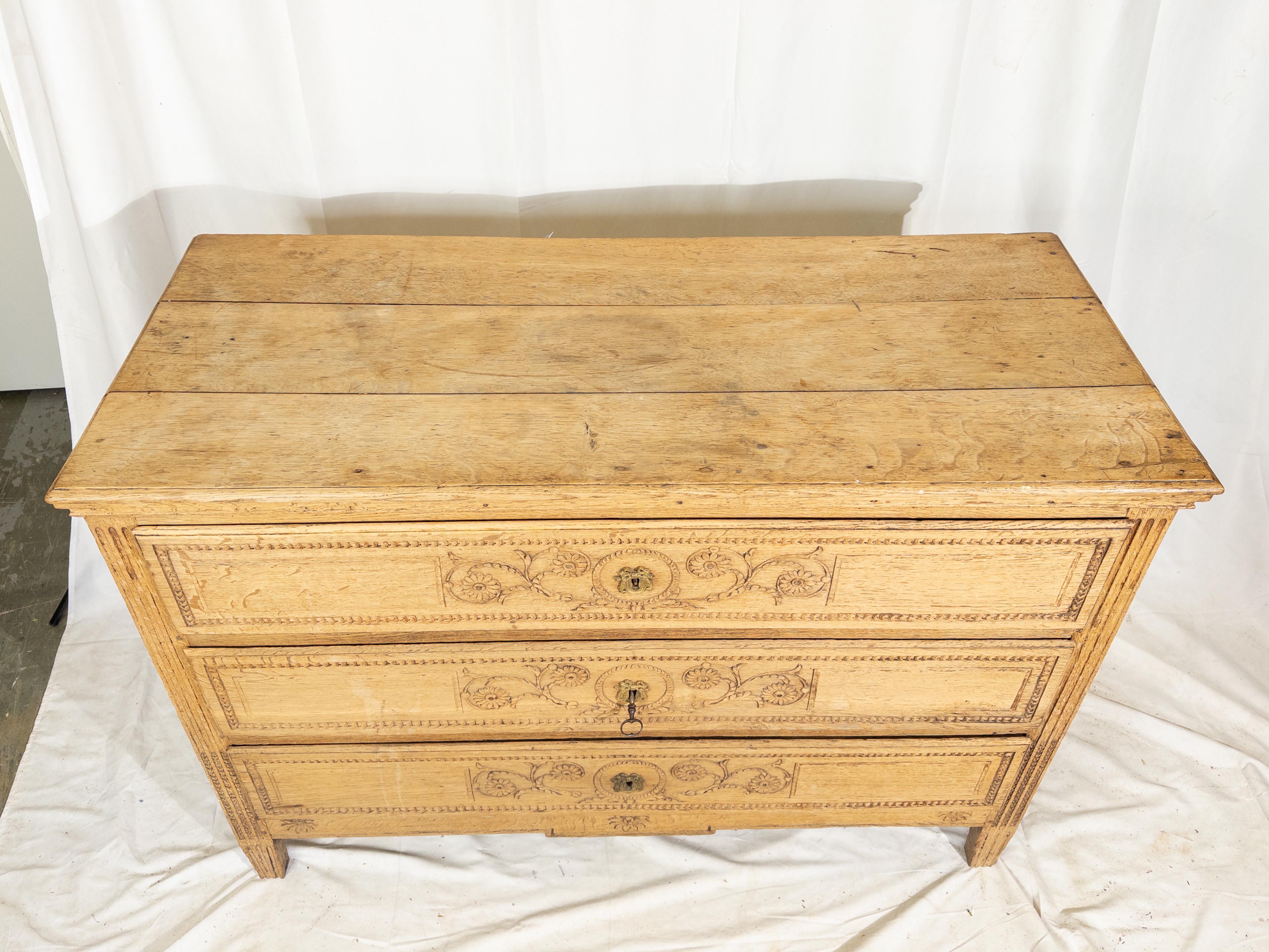 Antique Carved Chest of Drawers from Belgium In Good Condition For Sale In Houston, TX