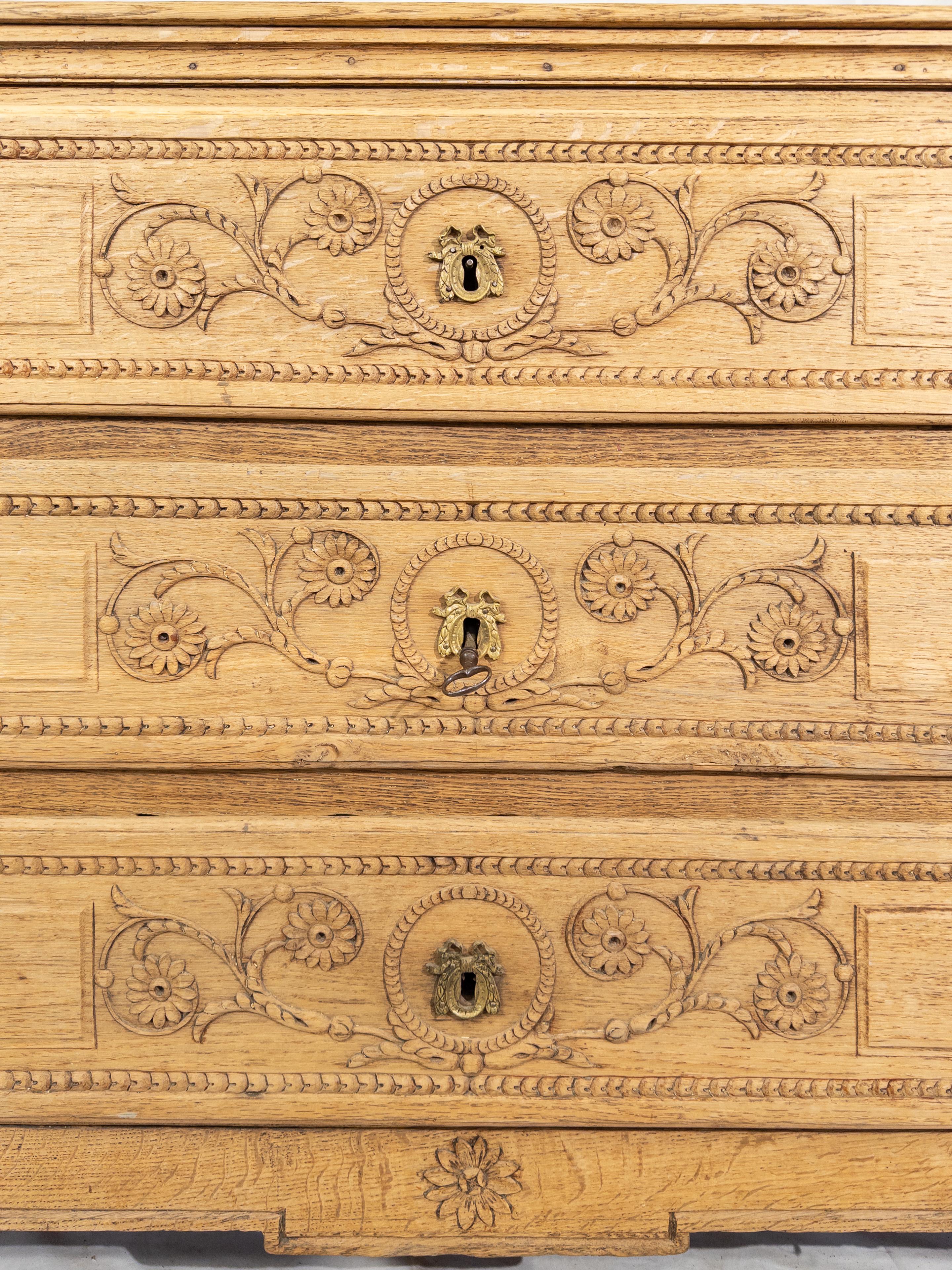 18th Century Antique Carved Chest of Drawers from Belgium For Sale