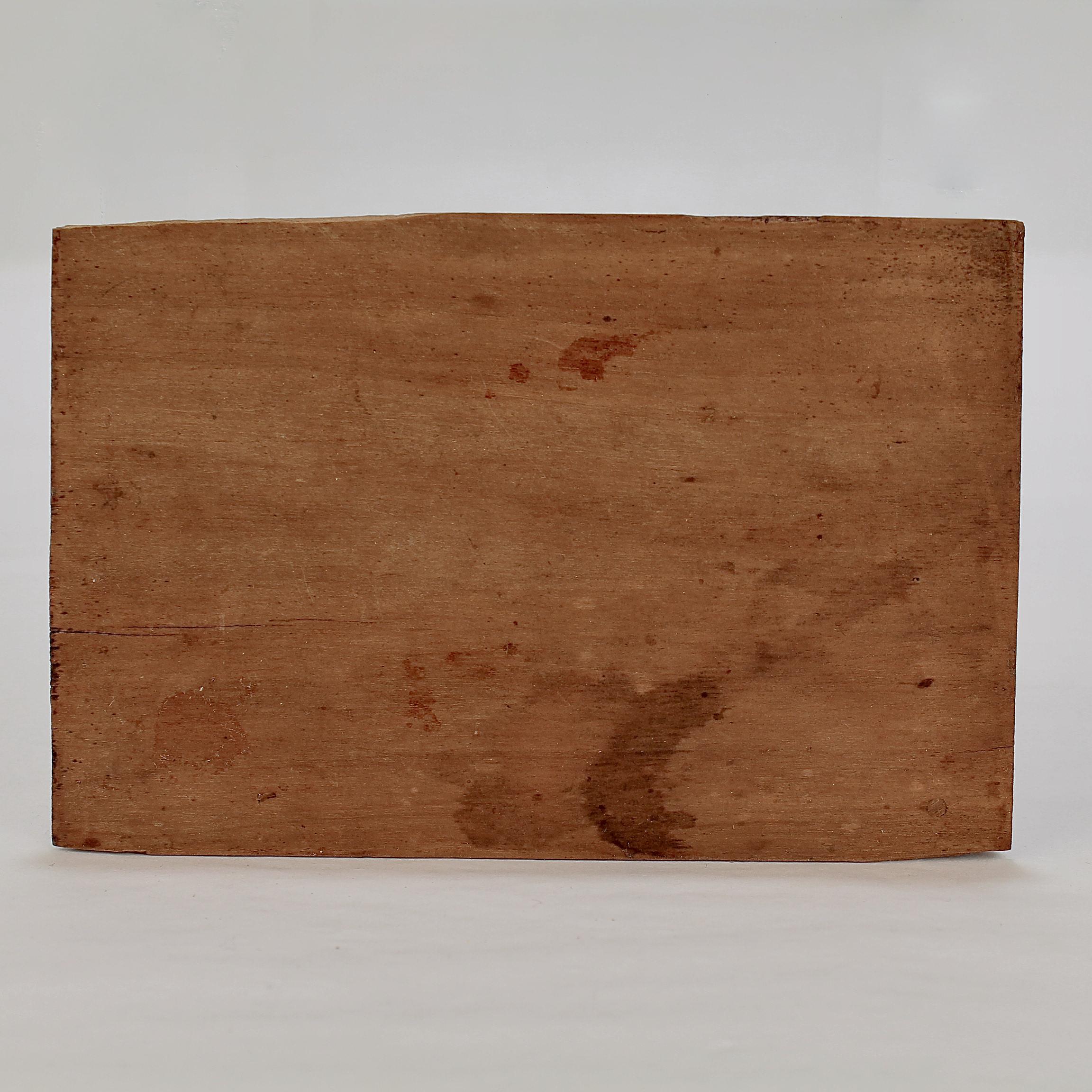 Antike geschnitzte chinesische Boxholzplakette oder Einsatz (Chinesischer Export) im Angebot