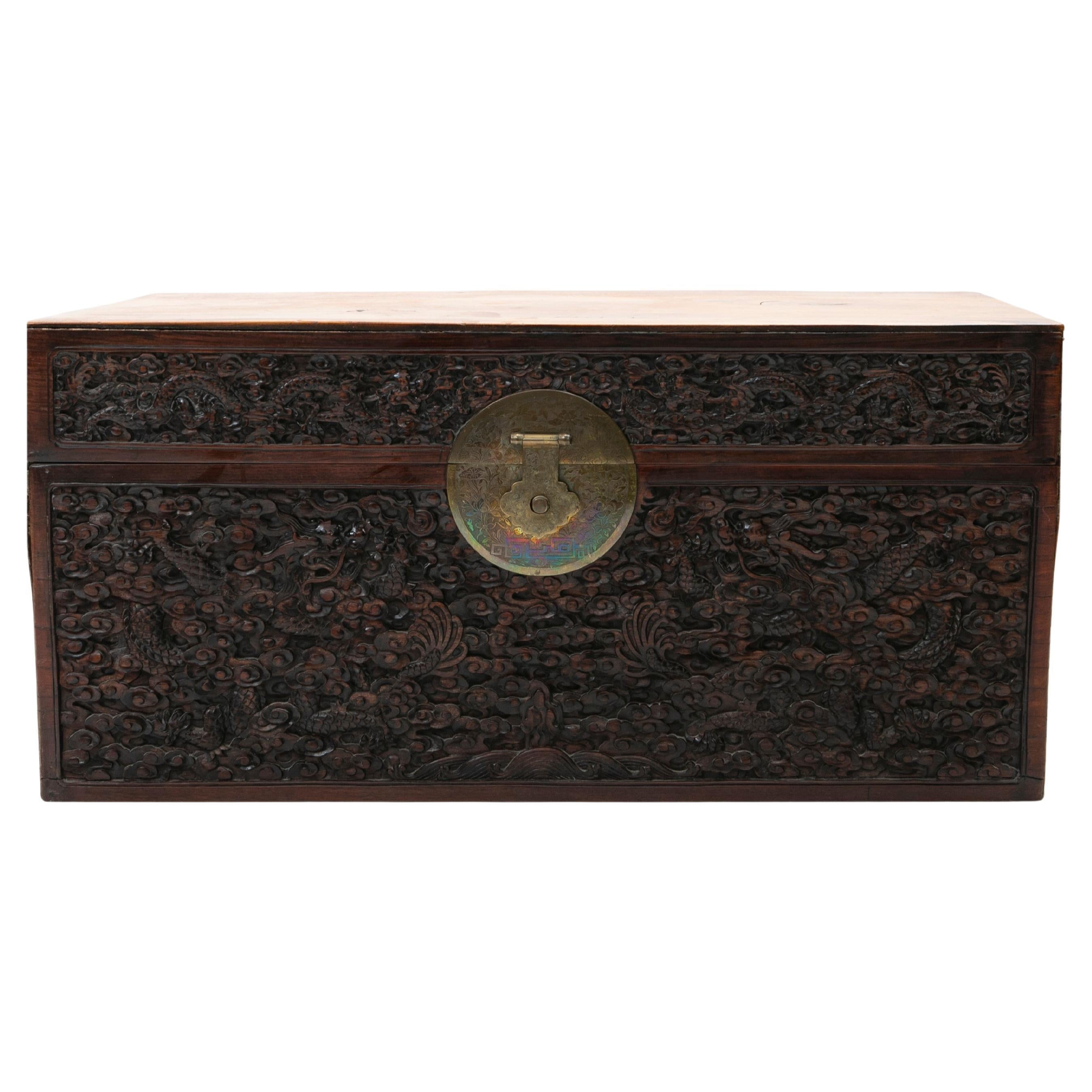 Carved Chinese Camphor Chest