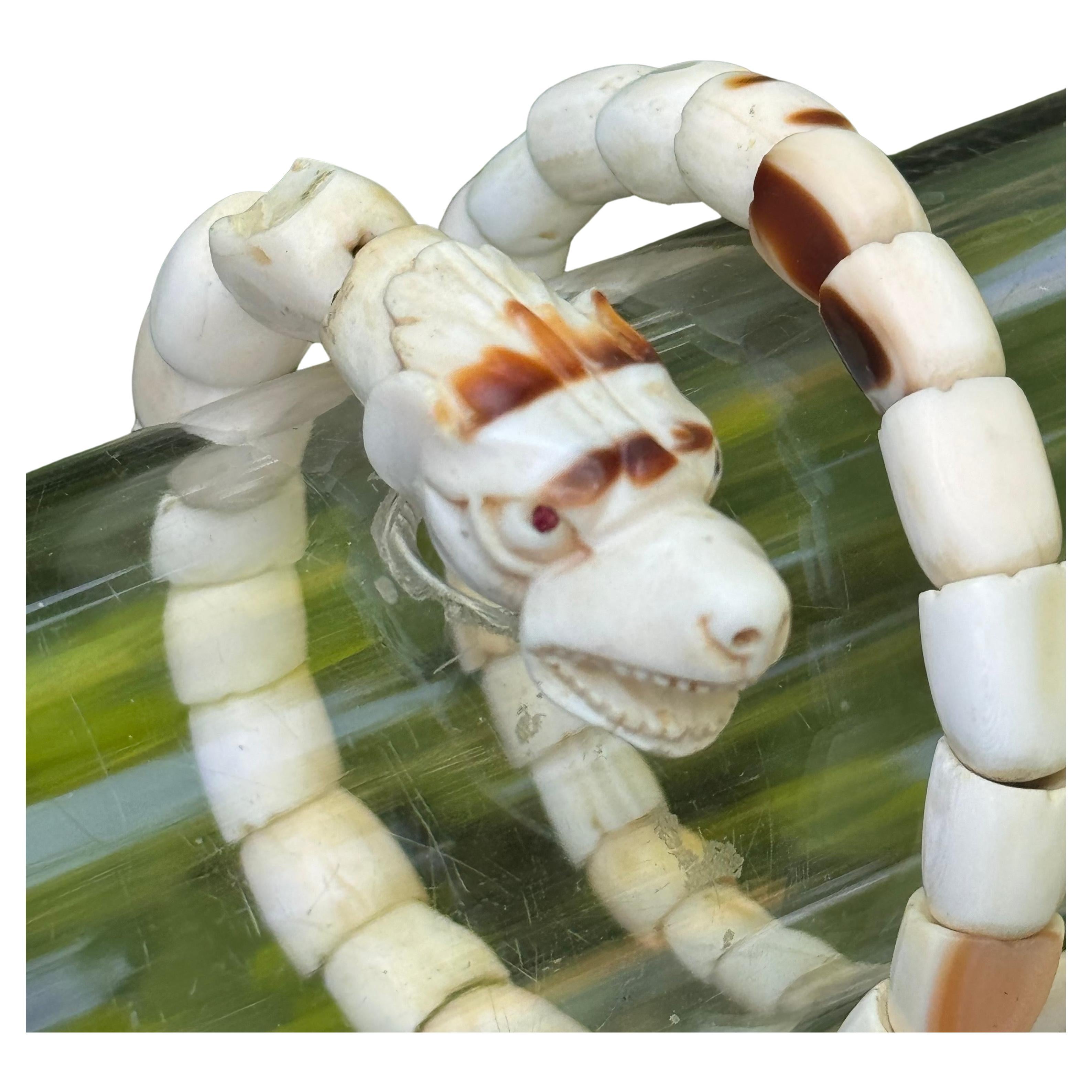 Serpiente de Coral Antigua Tallada Enrollada  Pulsera en venta 11
