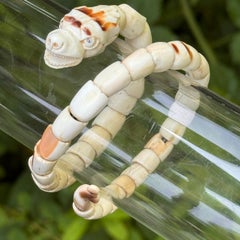 Antique Carved Coral Snake Coiled  Bracelet