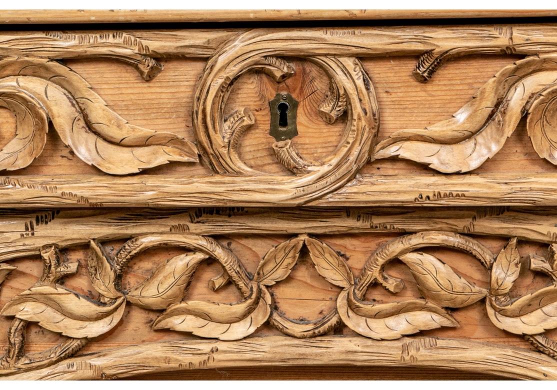 Antique Carved Country Pine Cabinet with Pheasant Motif 6