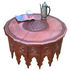 Antique Carved Decorative Low Hardwood Coffee Table 1800's
