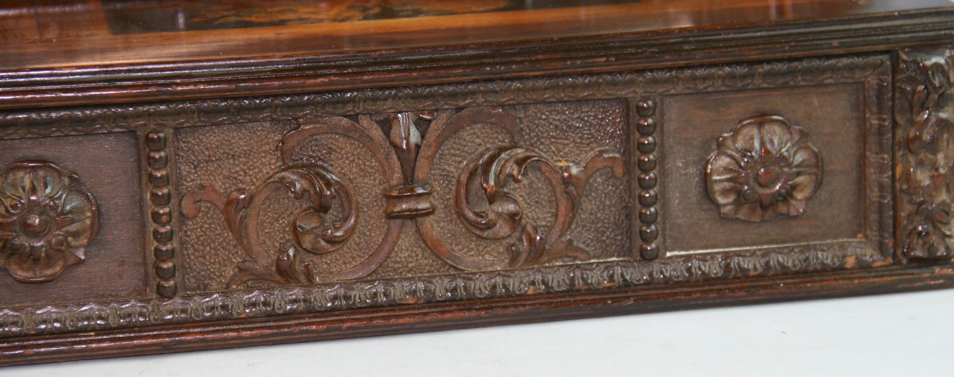 Hardwood Antique Carved Dressing Table Swing Mirror 1870's For Sale