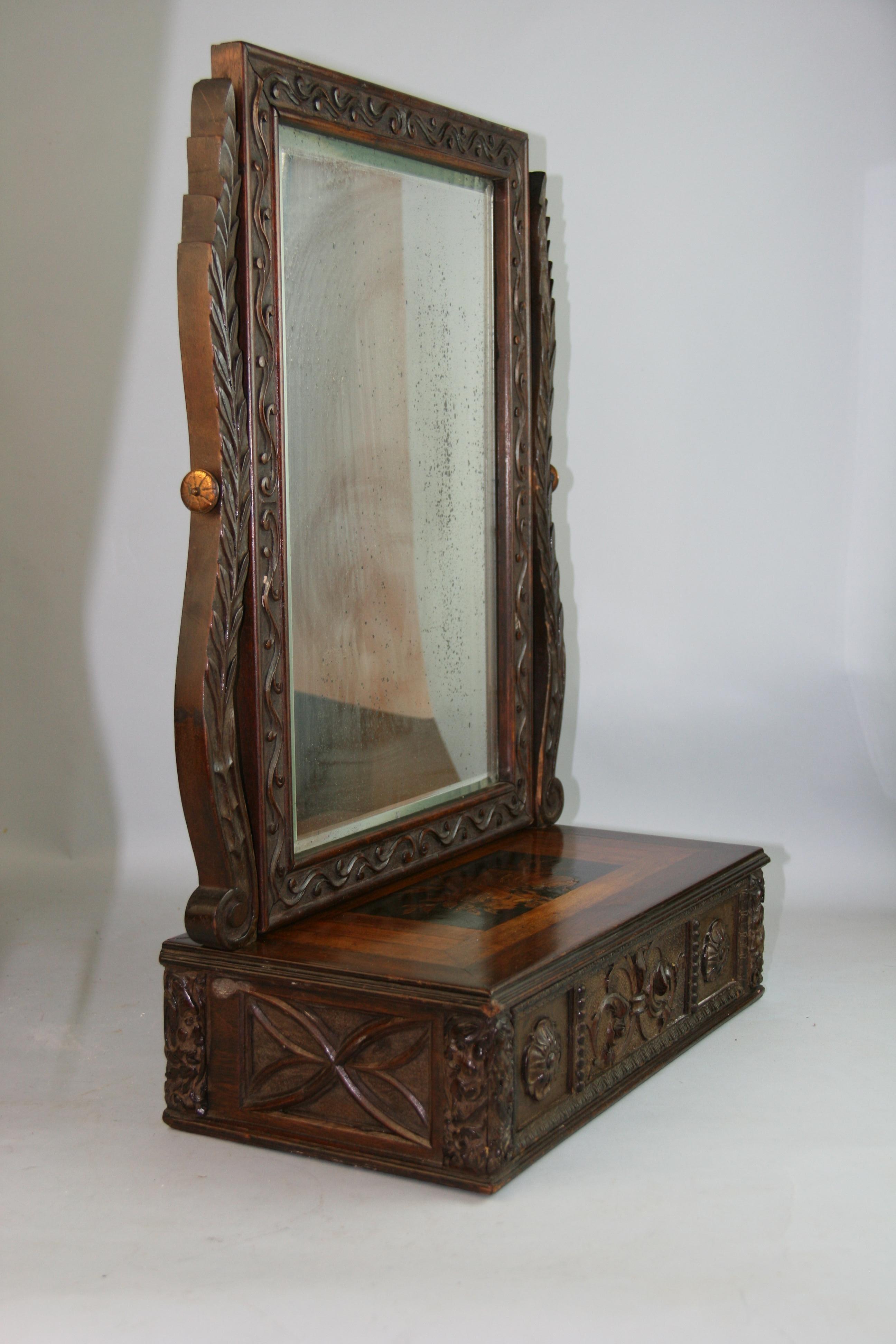Antique Carved Dressing Table Swing Mirror 1870's For Sale 2