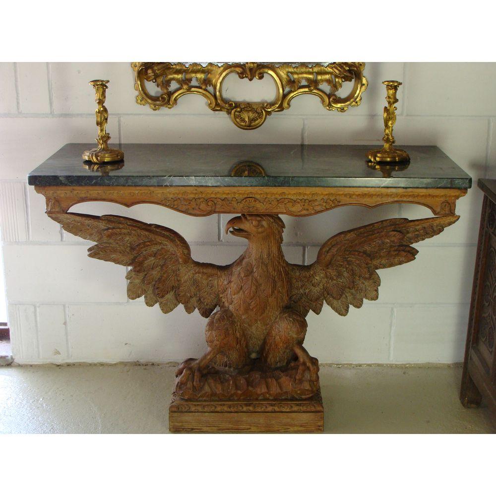 Antique Carved Eagle Console Table 1