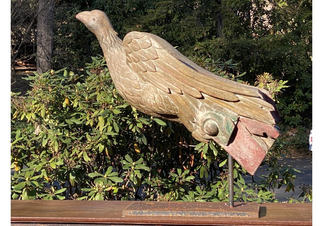 Iron Antique Carved Eagle Form Architectural Decorative Element For Sale