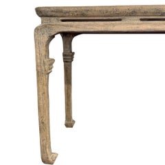 Table console ancienne en orme sculpté