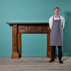 Antique Carved English Oak Fireplace