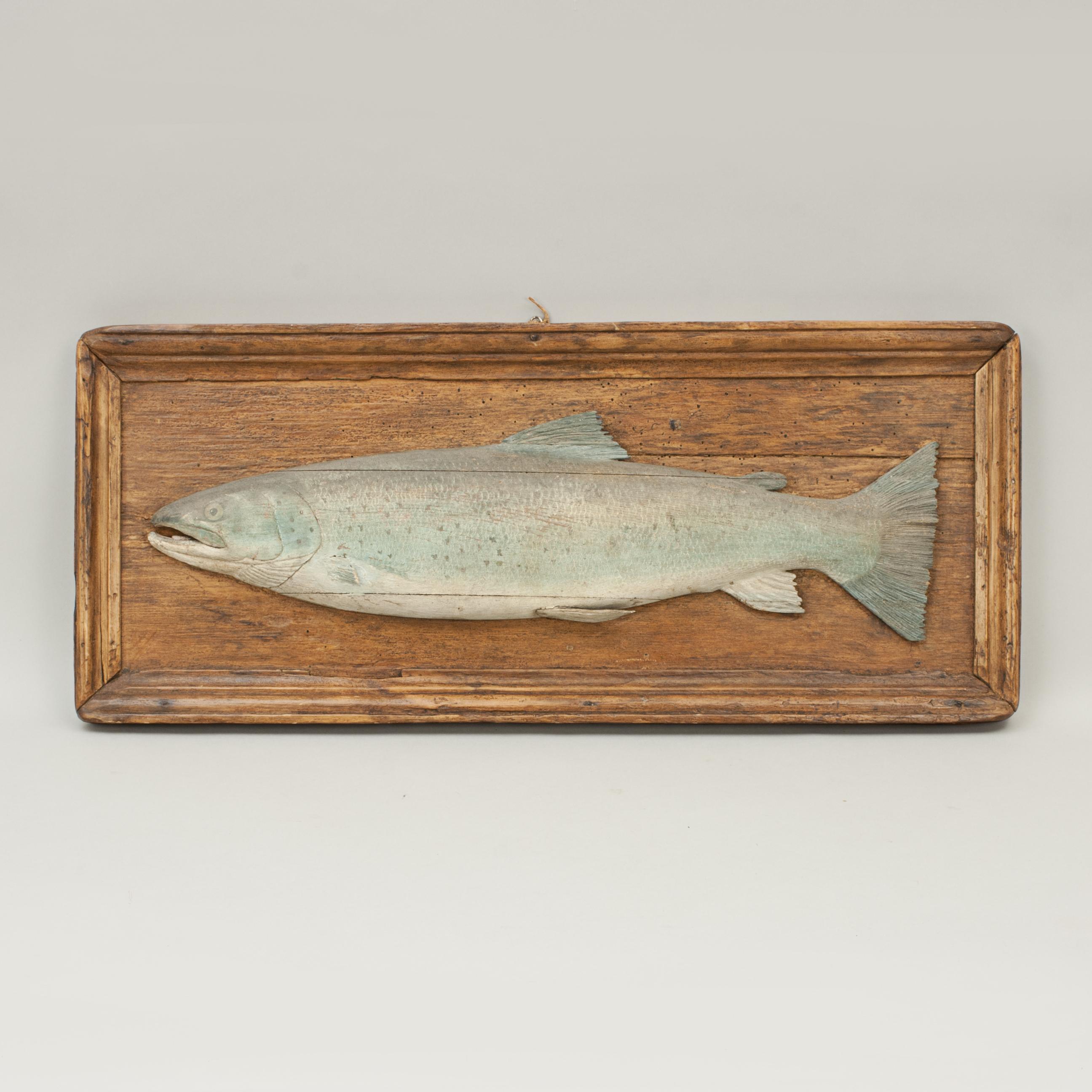 Pine Antique Carved Fish Model, Lochaber Scotland