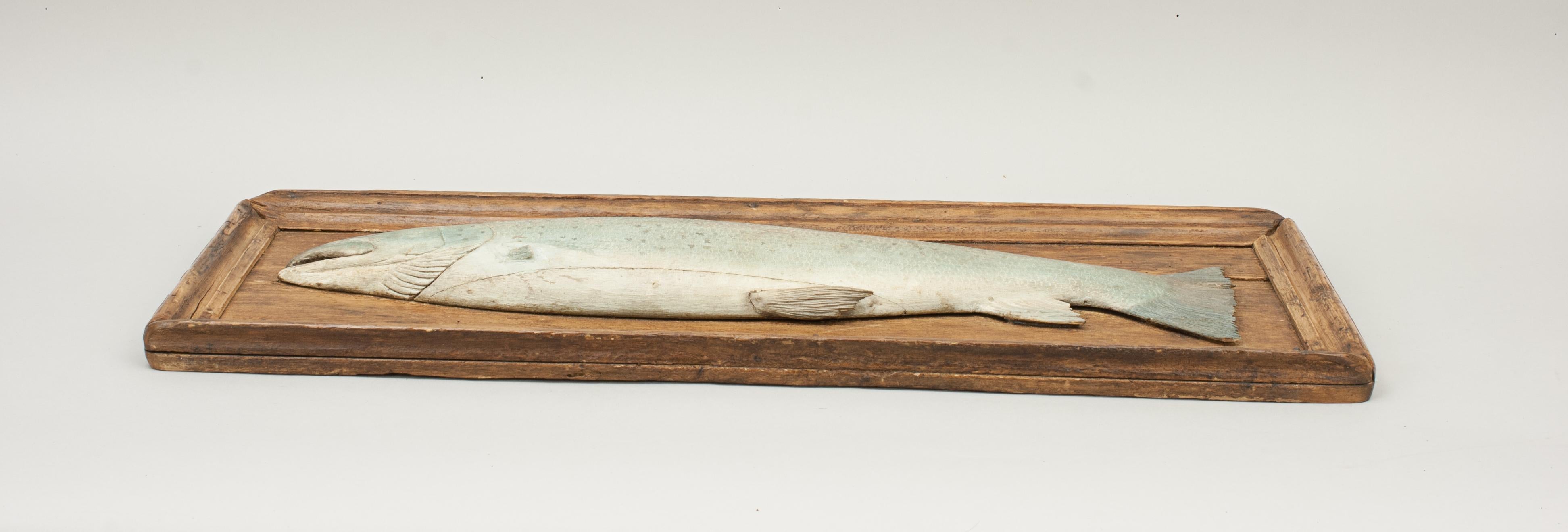 Early 20th Century Antique Carved Fish Model, Lochaber Scotland