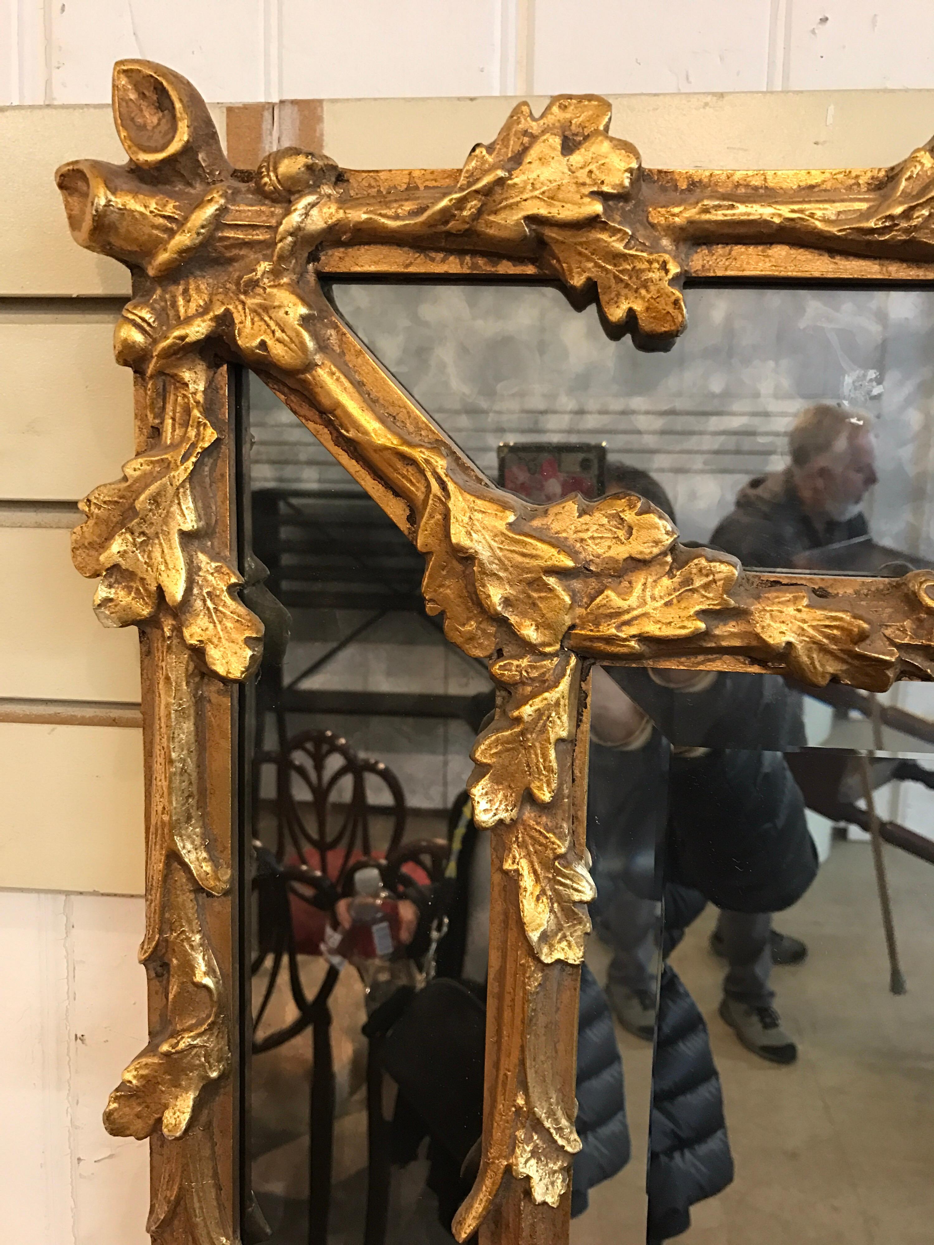 Italian Antique Carved Florentine Giltwood Mirror Italy Baroque Revival