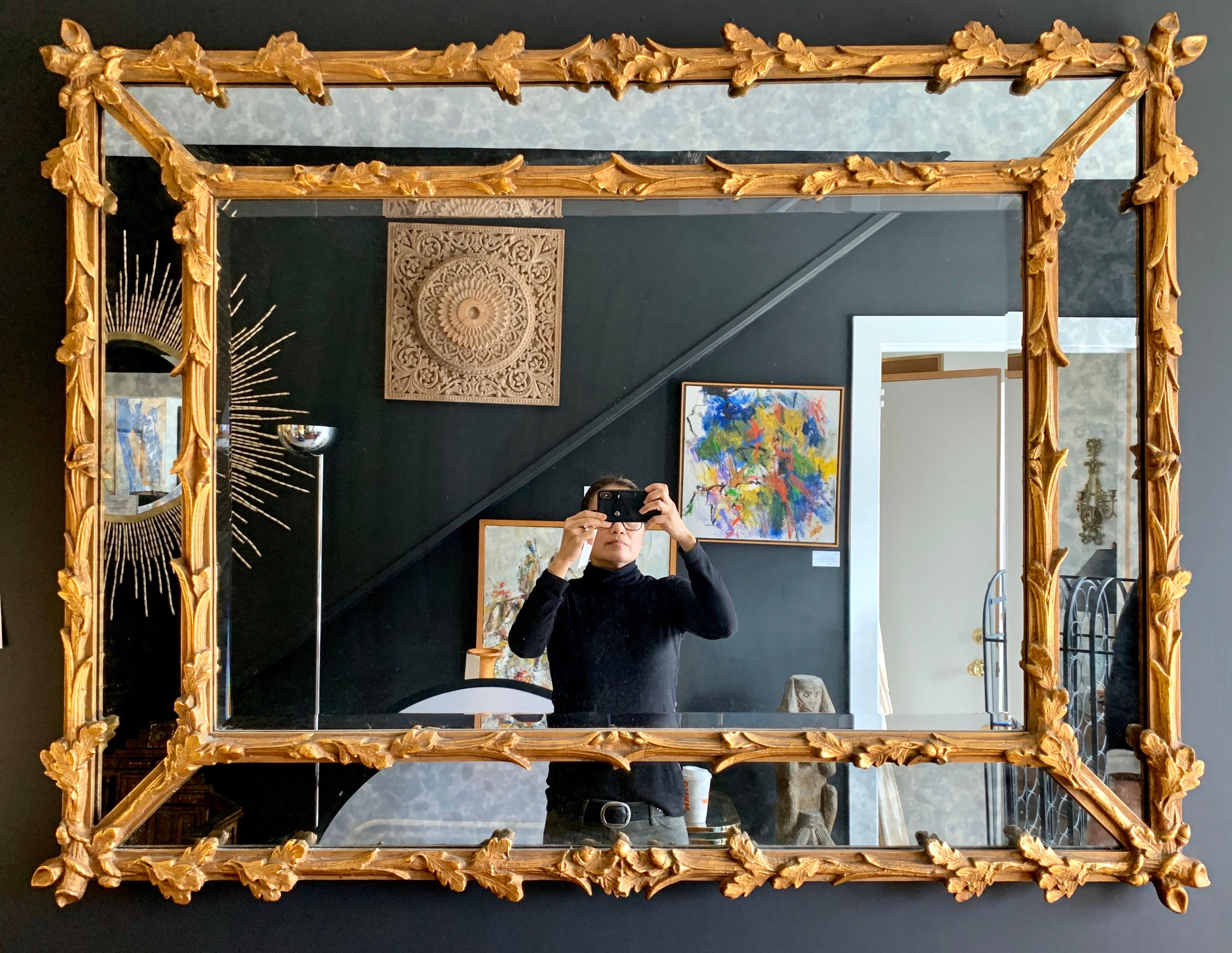 19th Century Antique Carved Florentine Gold Giltwood Mirror