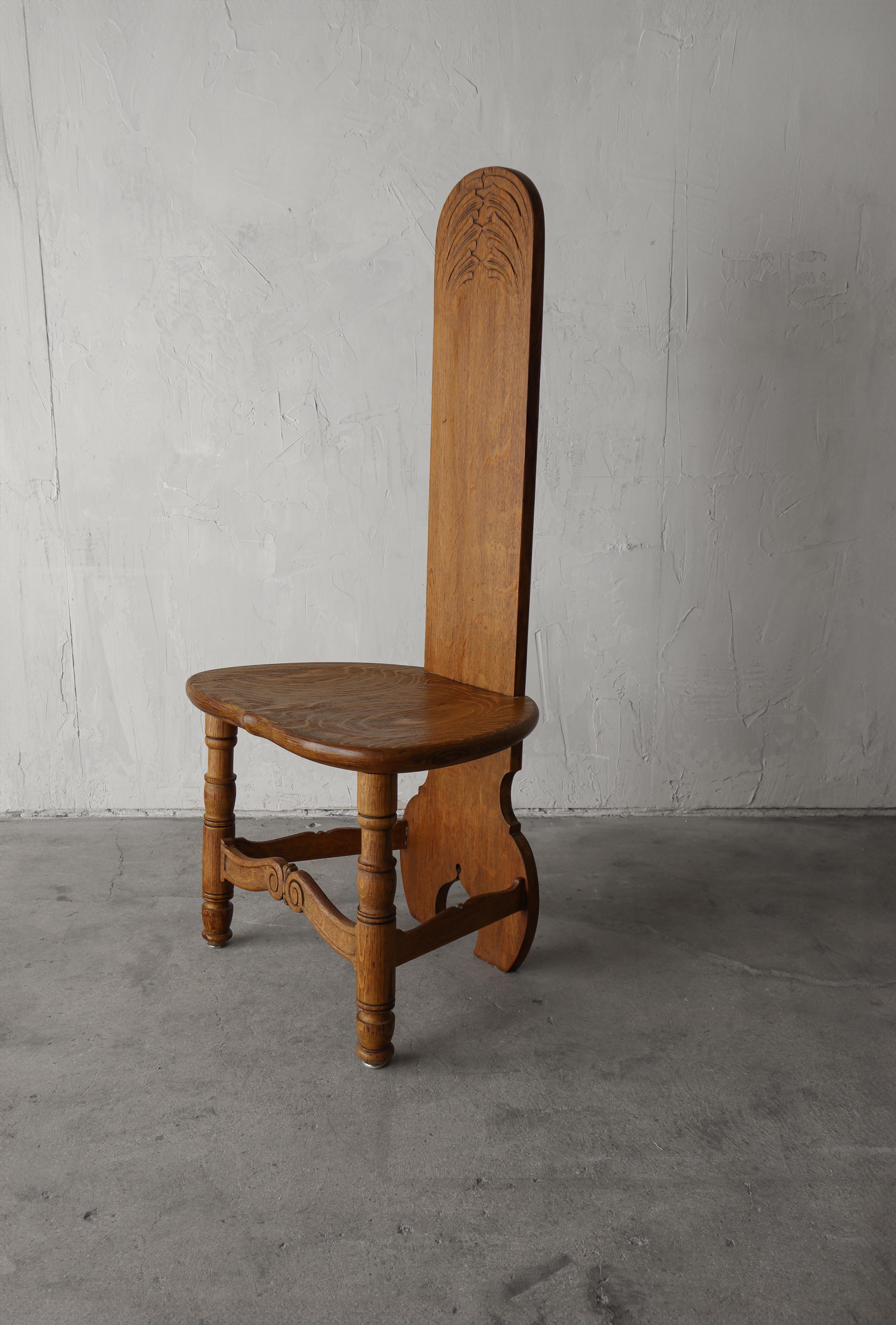 20th Century Antique Carved French Oak Corner Chair For Sale