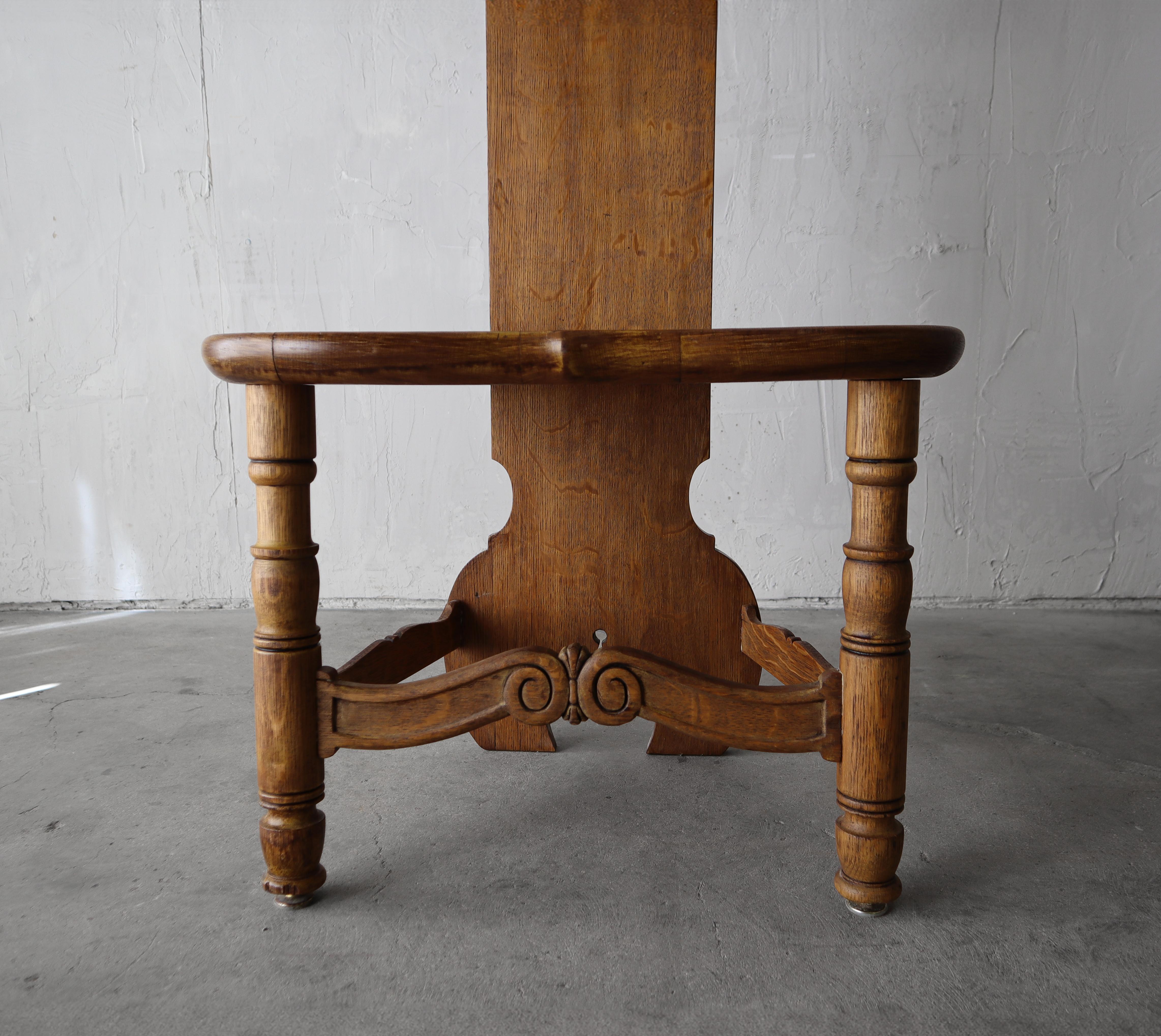 Antique Carved French Oak Corner Chair For Sale 2