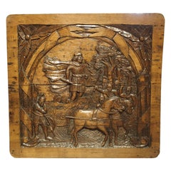 Panneau ancien en chêne français sculpté:: vers 1800