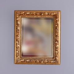 Antique Carved Fruit & Leaf Giltwood Wall Mirror, Circa 1890