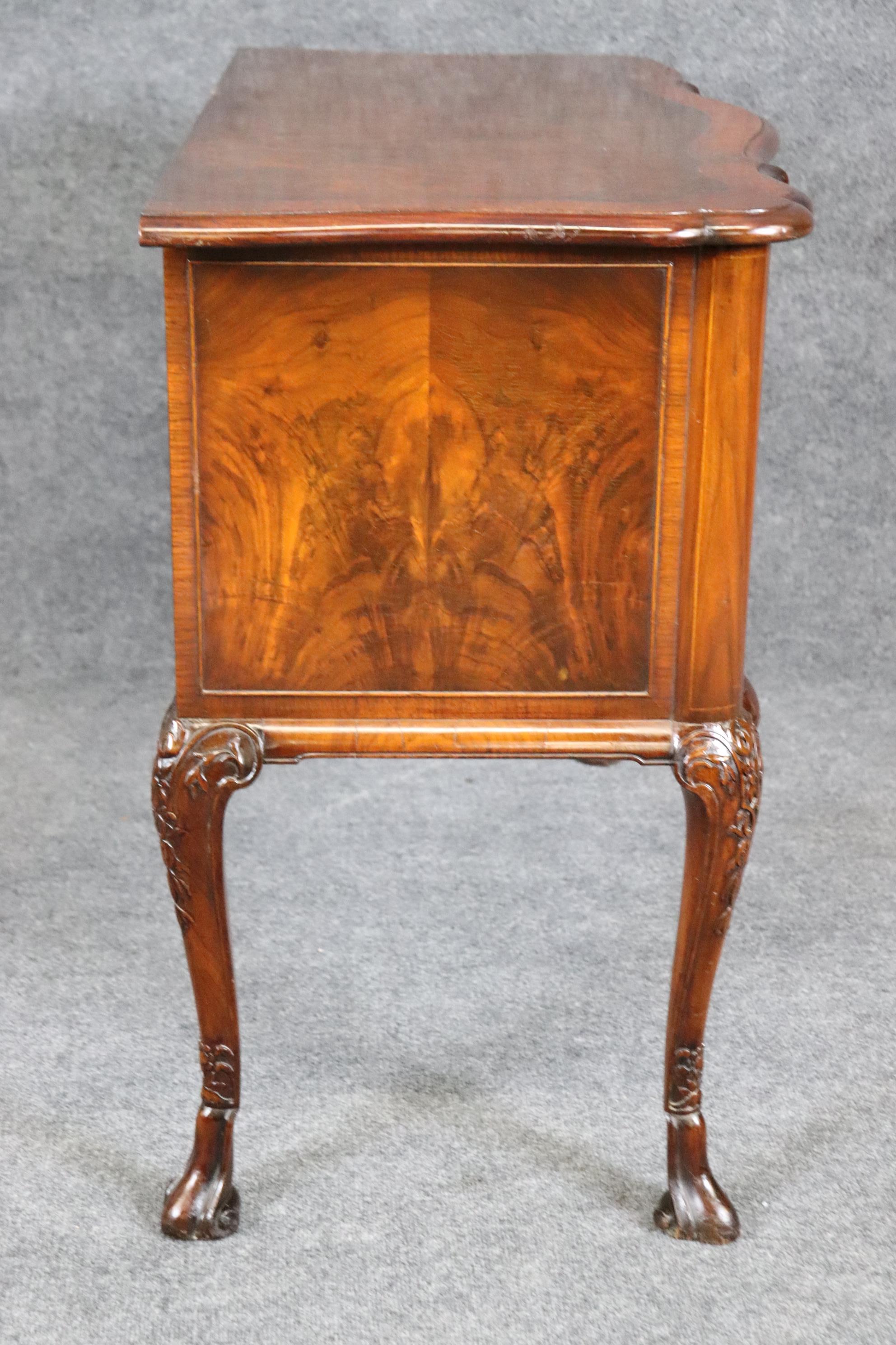 20th Century Antique Carved Georgian Style Mahogany Commode Chest of Drawers For Sale