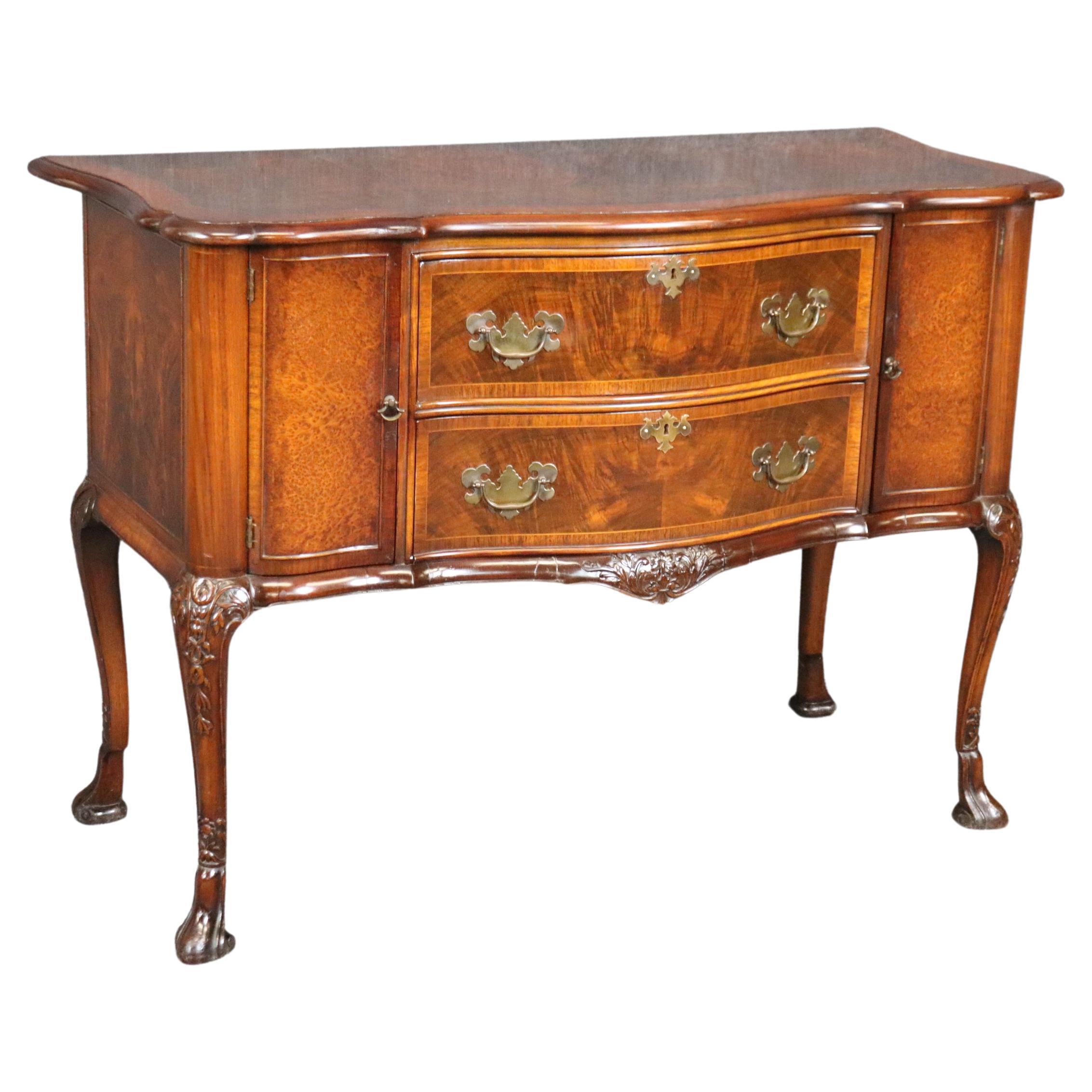 Antique Carved Georgian Style Mahogany Commode Chest of Drawers For Sale
