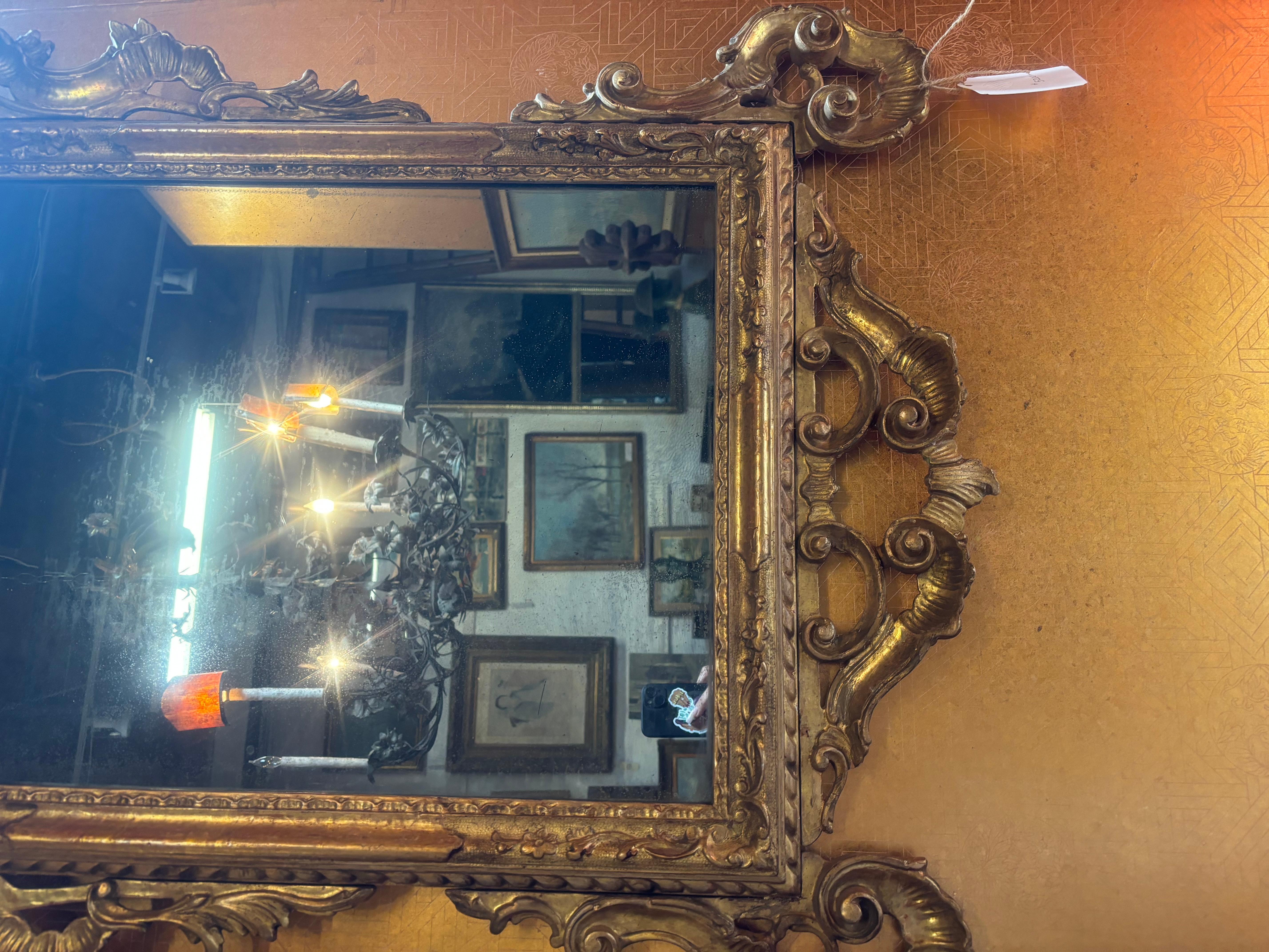 Louis XV Antique Carved Gilt Mirror For Sale