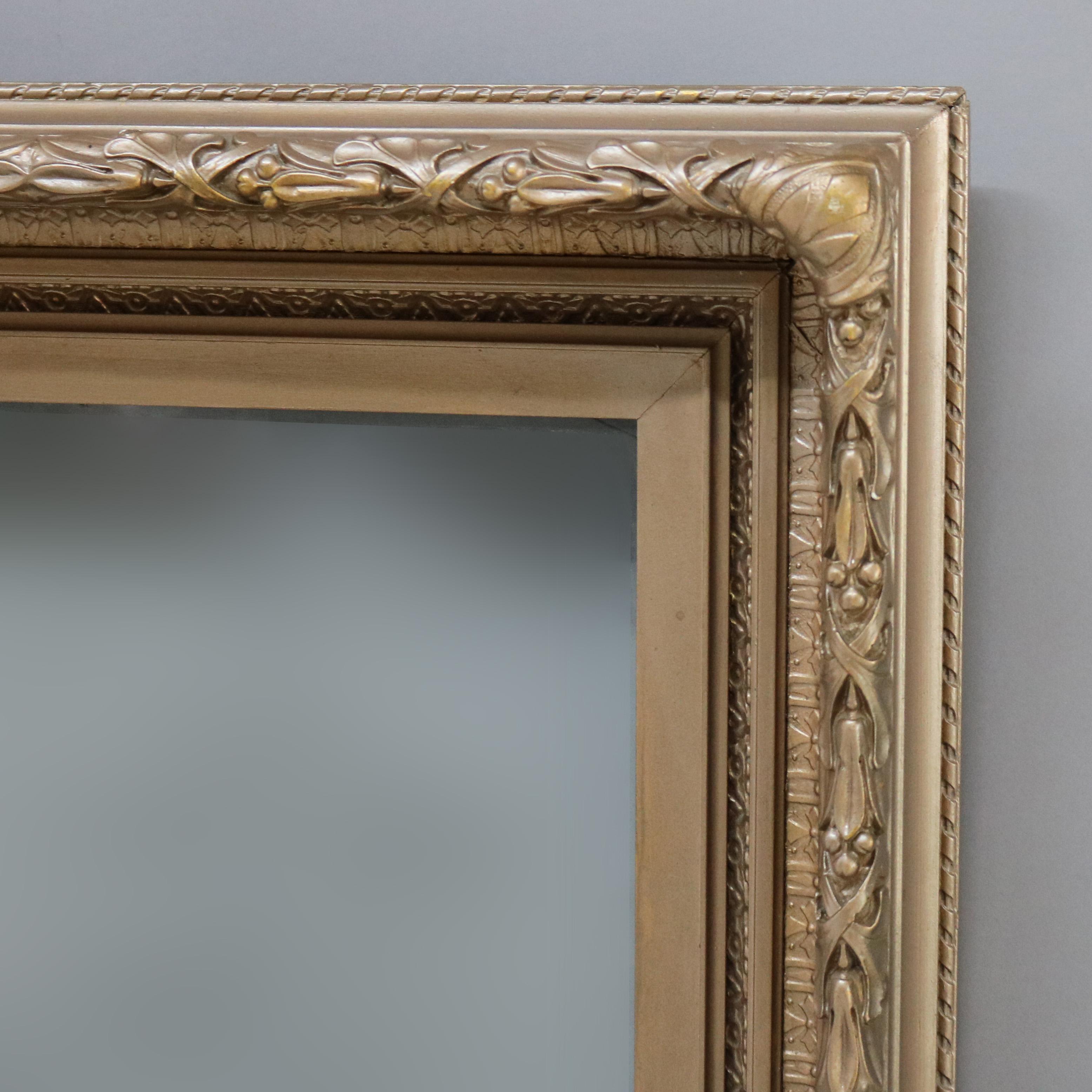 Antique Carved Gilt Wood Frame With Glass C1900 In Good Condition For Sale In Big Flats, NY