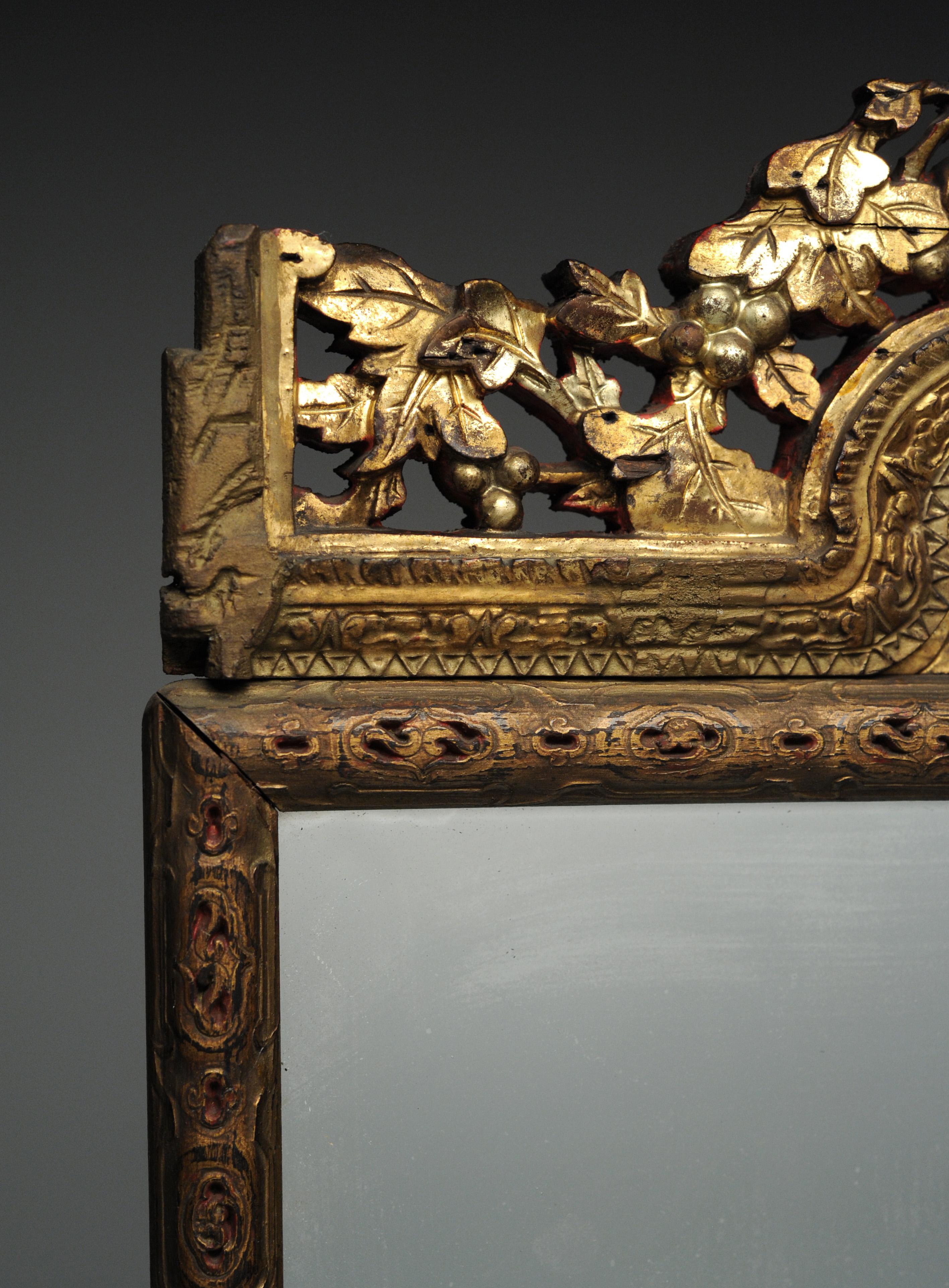 Antique Carved Giltwood Chinese Mirror at 1stDibs