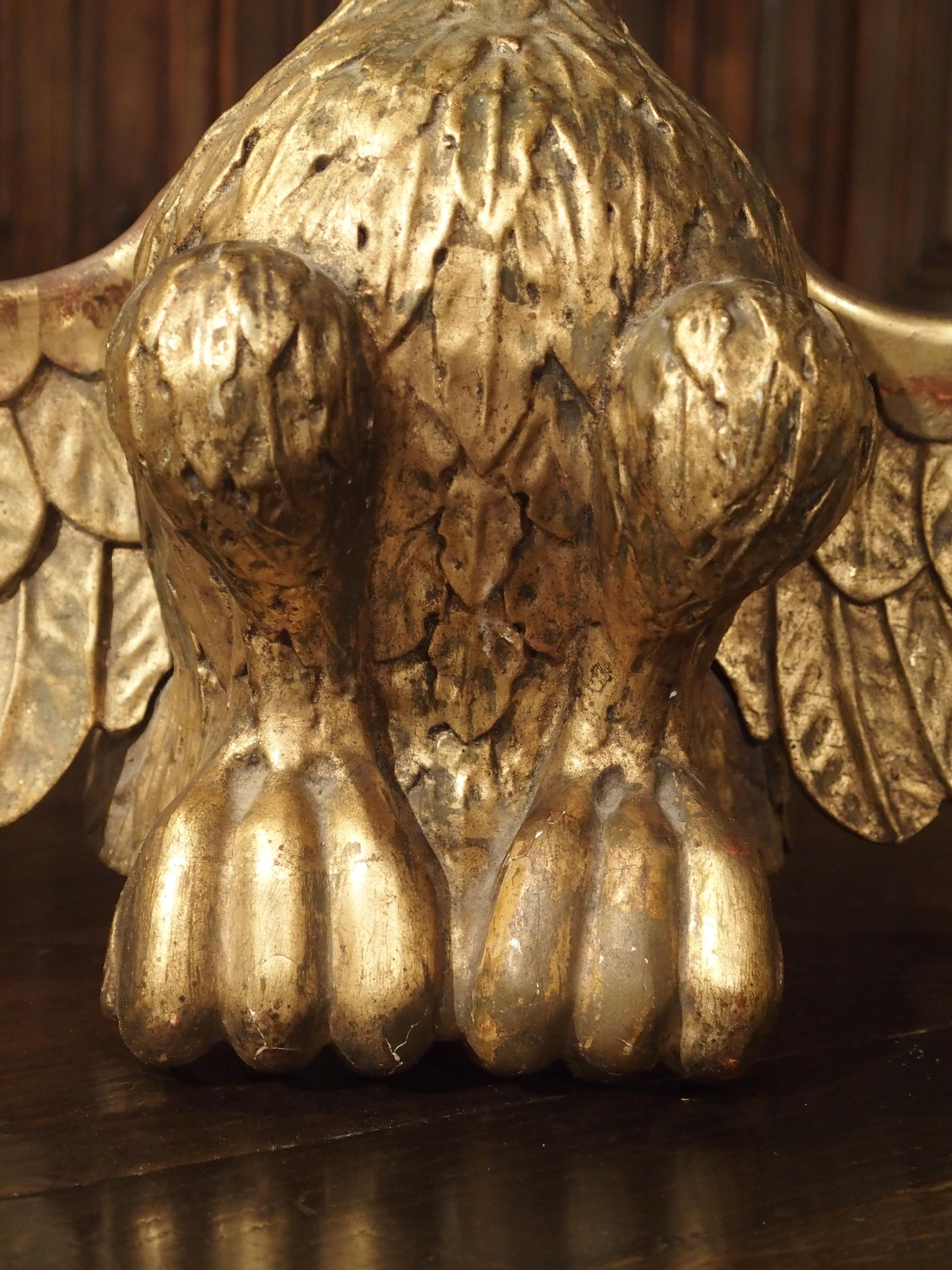 Empire Antique Carved Giltwood Eagle Statue For Sale