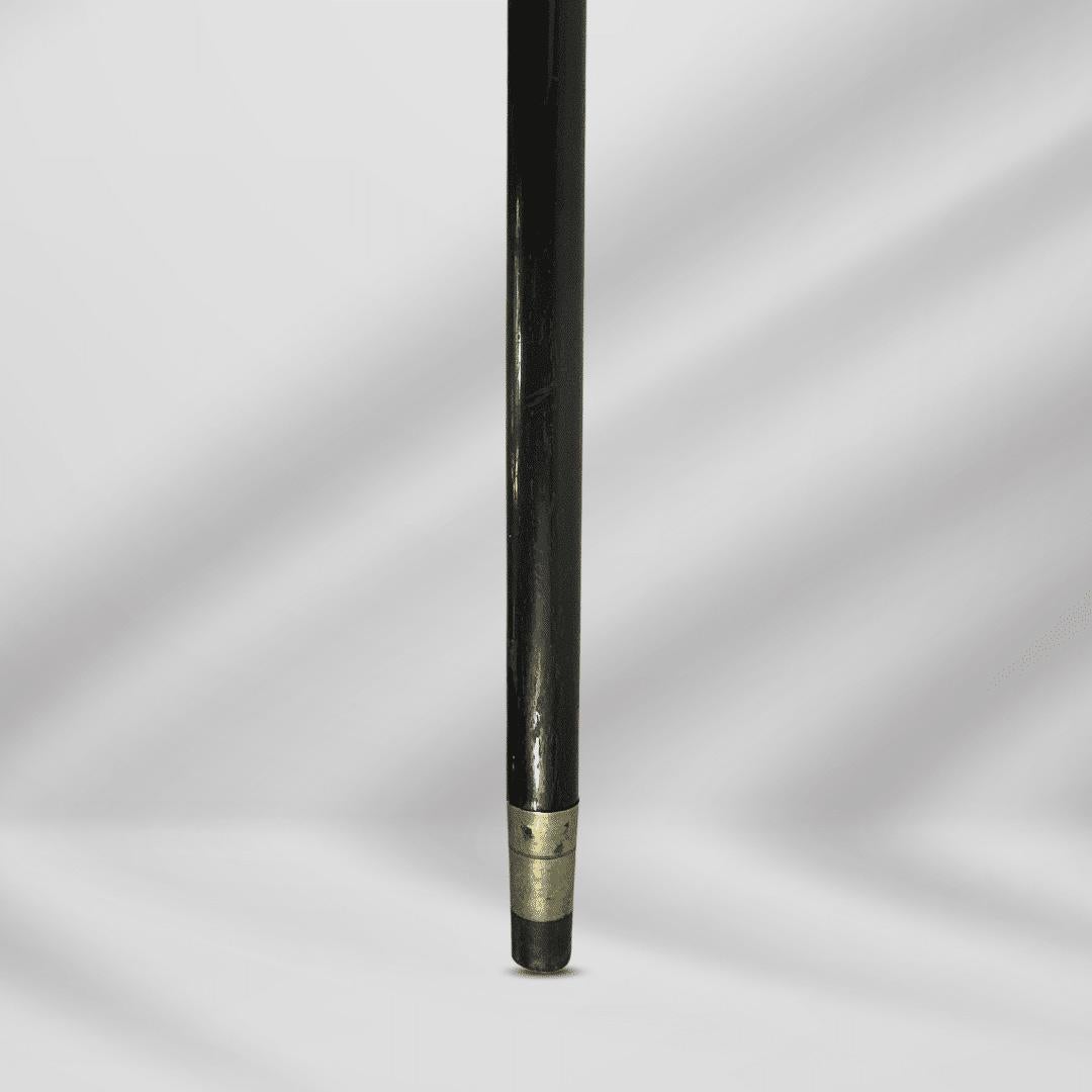 Antique Carved Gold Plate Knob Handle Best Vintage Walking Stick Cane Black For Sale 2